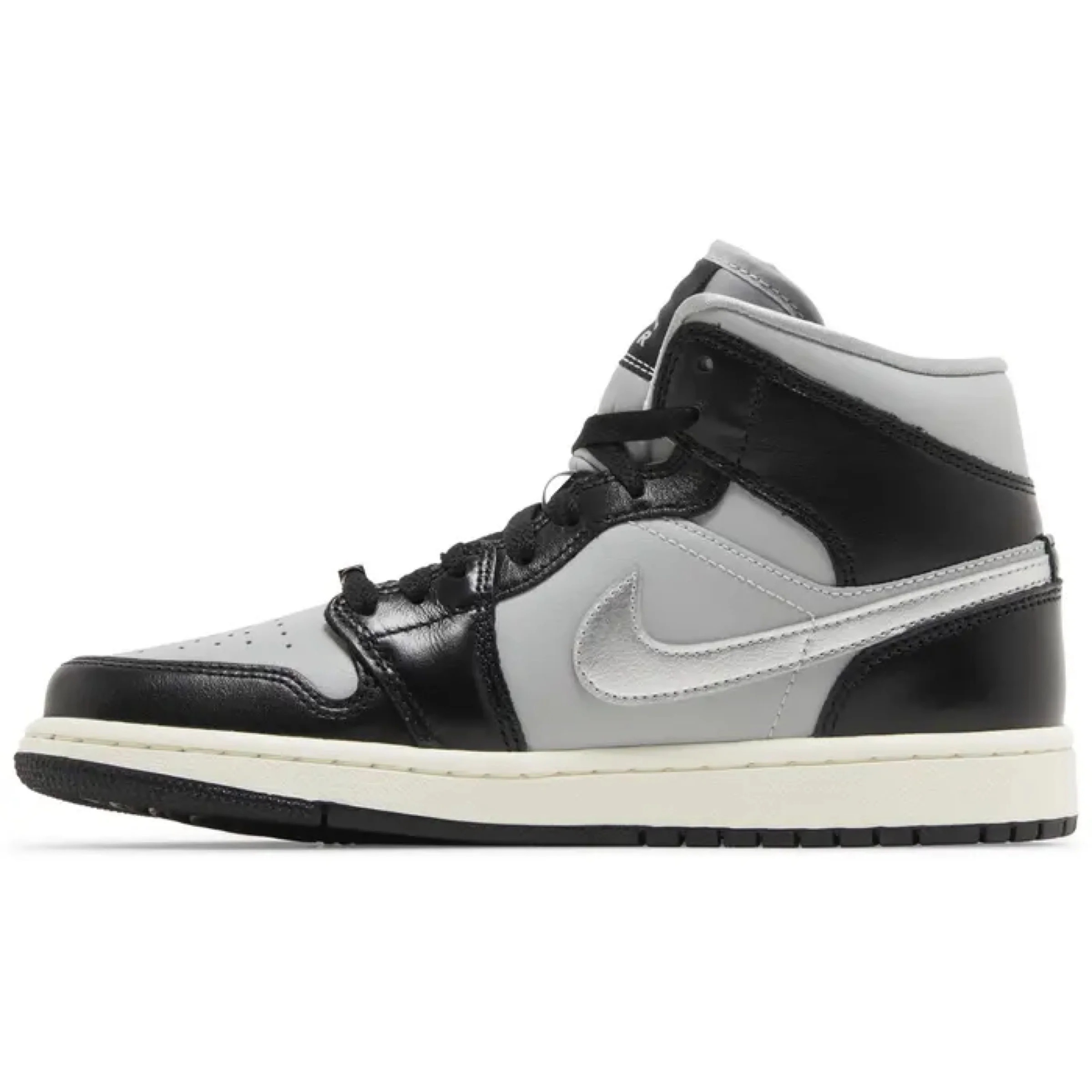 Air Jordan 1 Mid SE 'Black Metallic Silver' (Women's) - Image 2