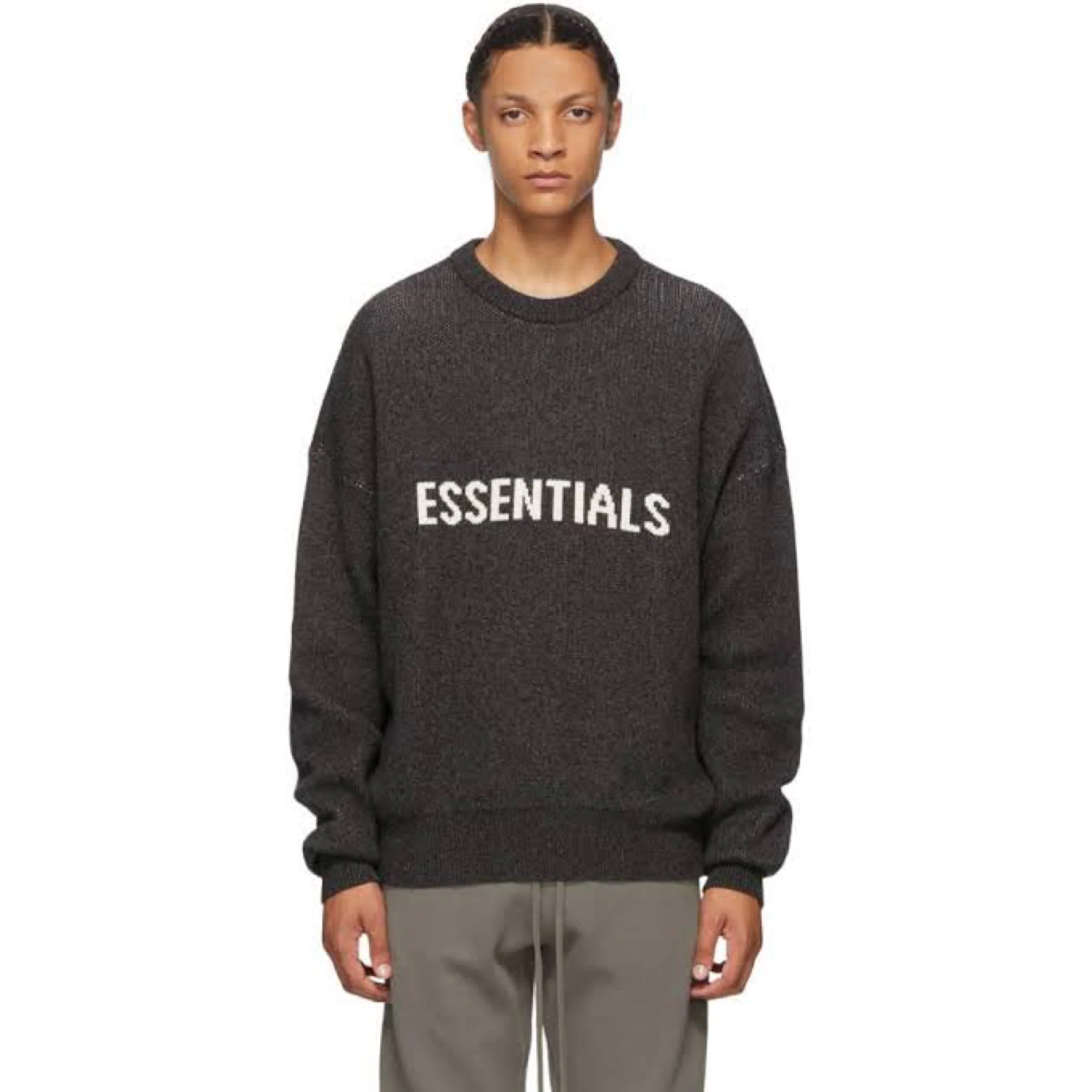 FEAR OF GOD ESSENTIALS Knit Sweater - Black/Dark Slate - Image 2