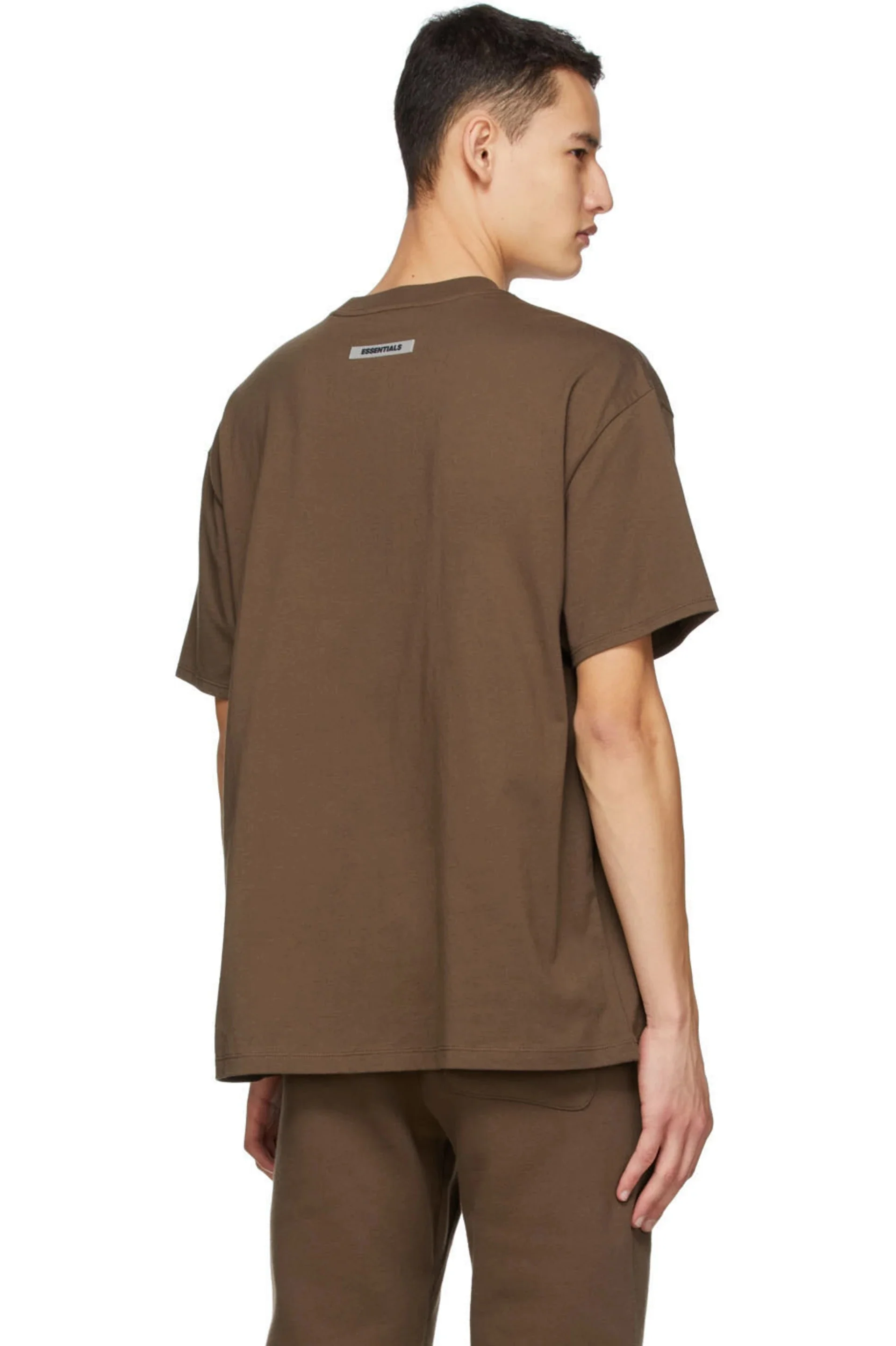 FEAR OF GOD ESSENTIALS 3D Silicon Applique T-Shirt - Brown - Image 3