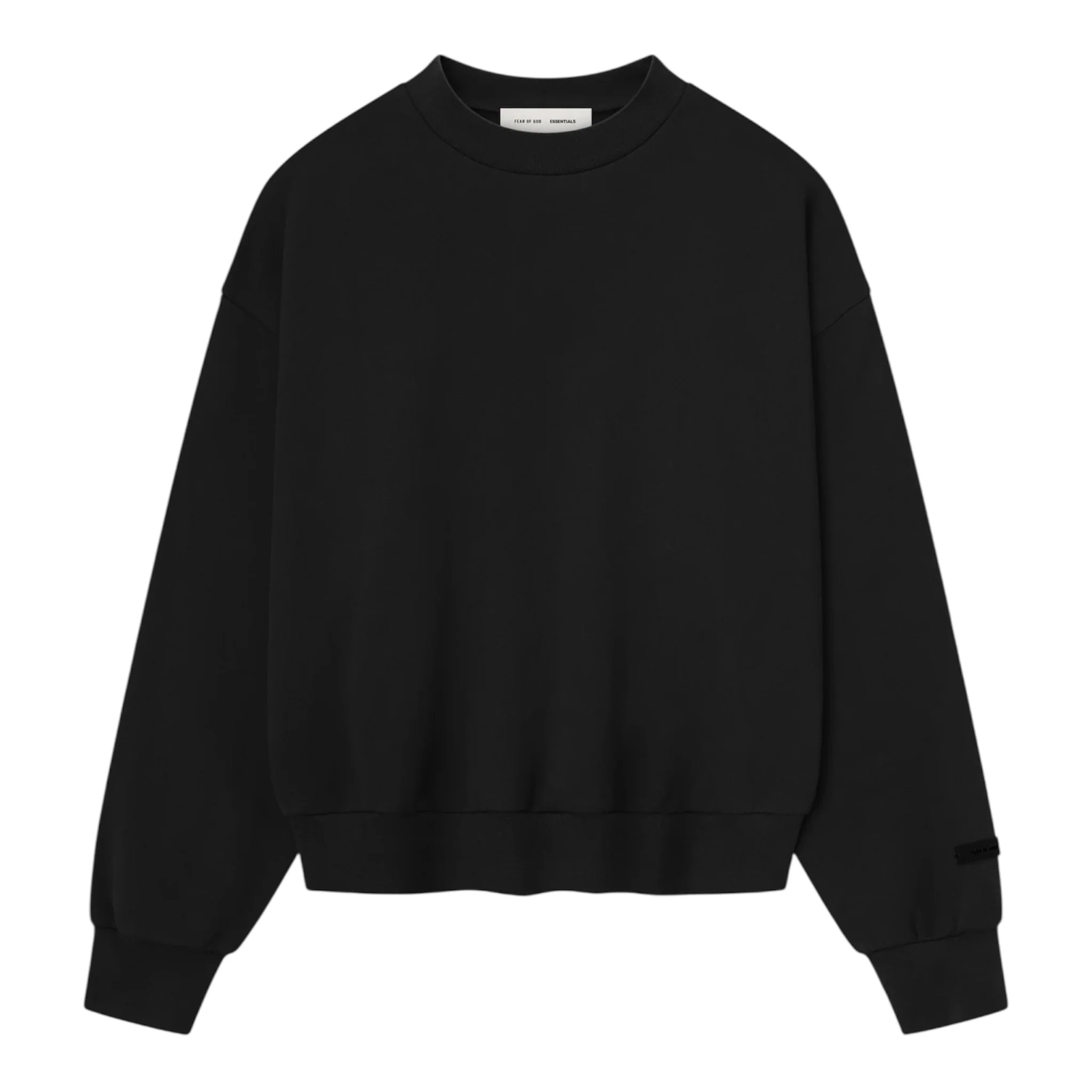 FEAR OF GOD ESSENTIALS Classic Fleece Crewneck - Jet Black (SS25) - Image 2