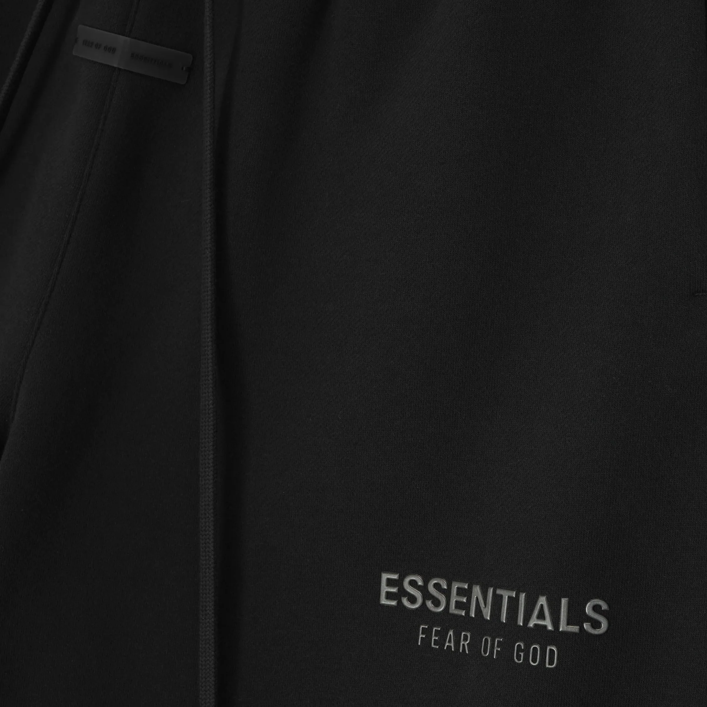 FEAR OF GOD ESSENTIALS Classic Fleece Sweatshort - Jet Black (SS25) - Image 3