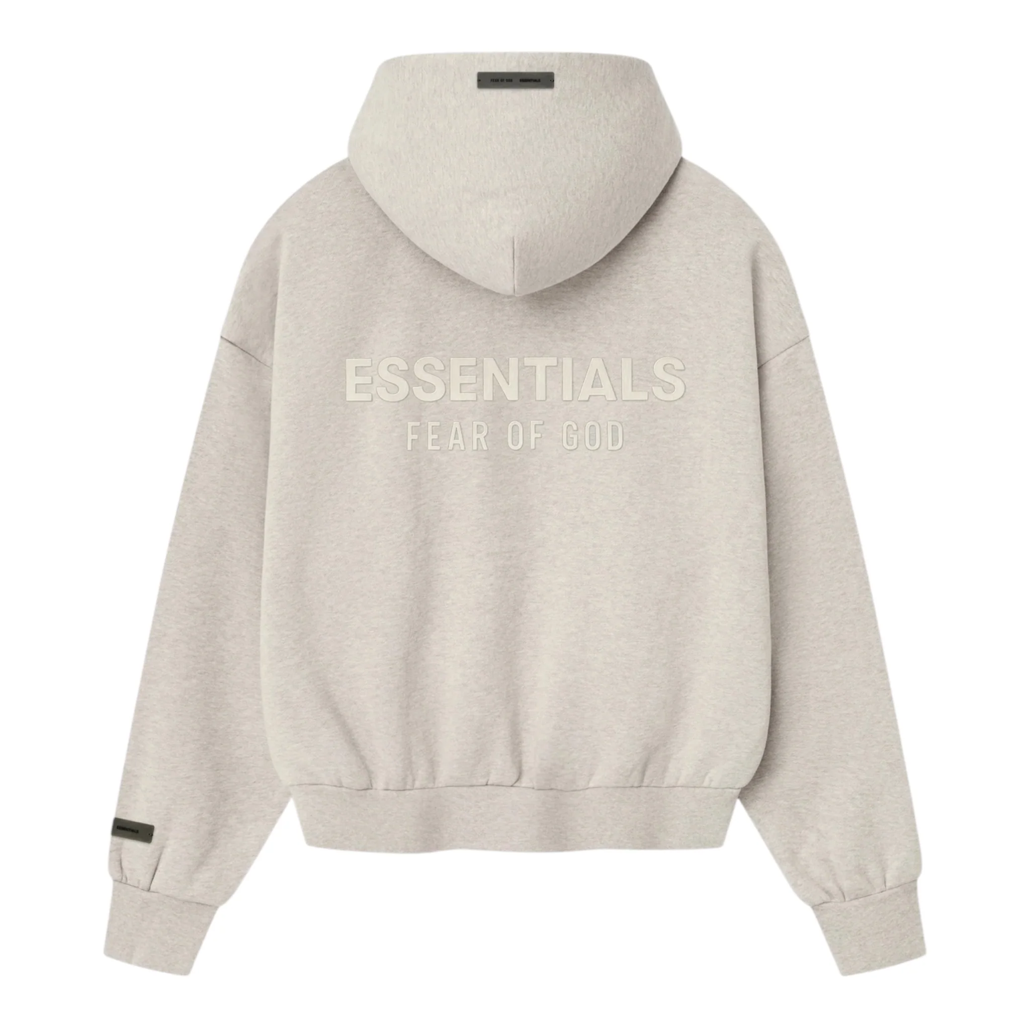 FEAR OF GOD ESSENTIALS Classic Fleece Zip-Up Hoodie - Heather Stone (SS25) - Image 2