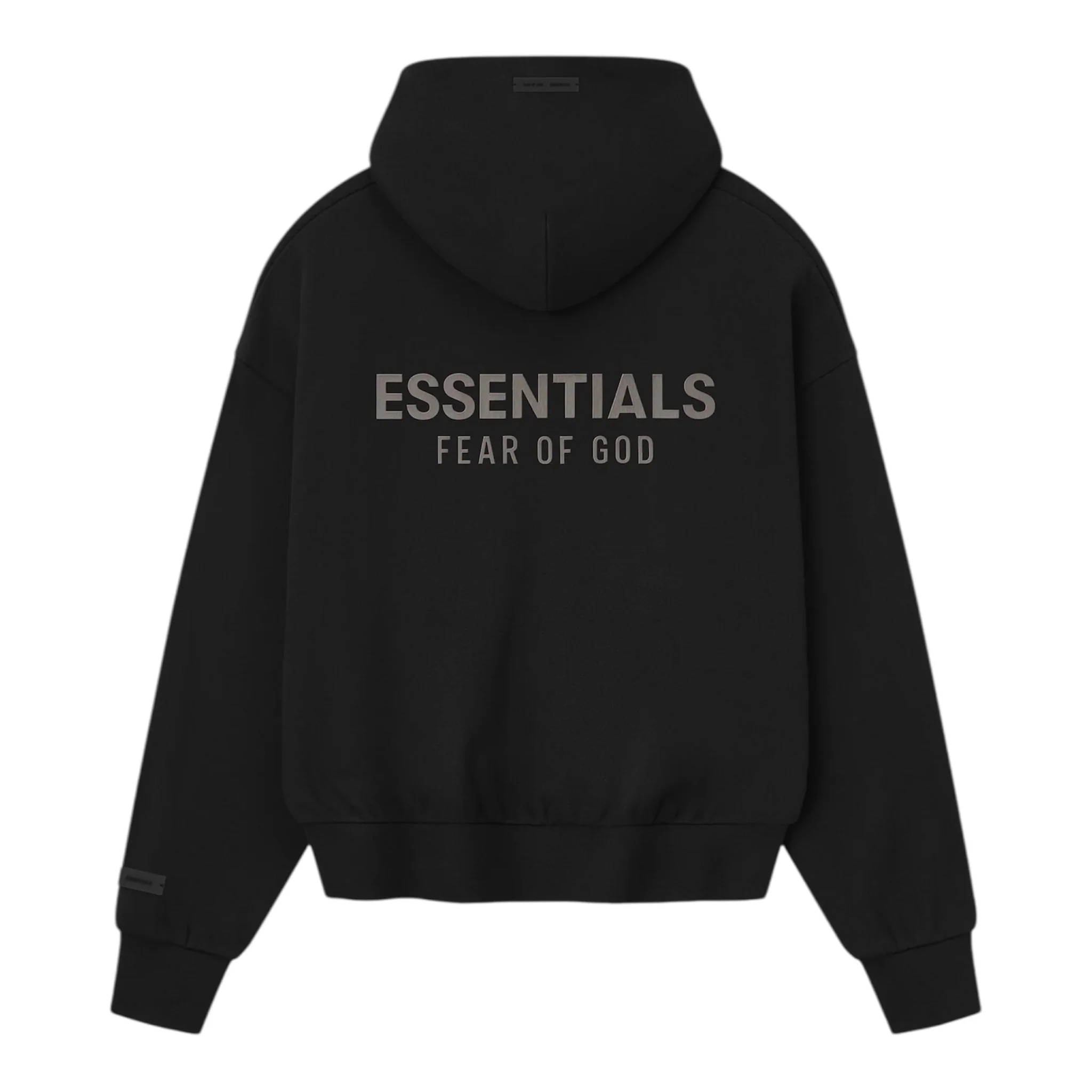 FEAR OF GOD ESSENTIALS Classic Fleece Zip-Up Hoodie - Jet Black (SS25) - Image 2
