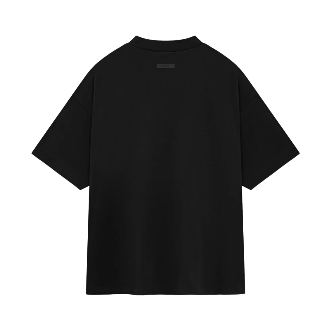 FEAR OF GOD ESSENTIALS Crest Logo Jersey Crewneck T-Shirt - Black (Holiday 2024) - Image 2