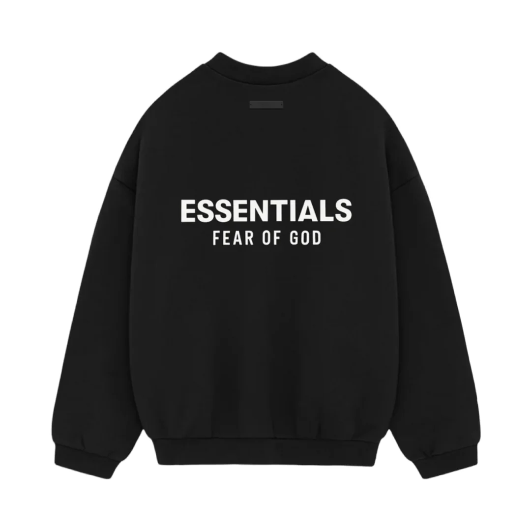 FEAR OF GOD ESSENTIALS Fleece Crewneck - Black (Holiday 2024) - Image 2
