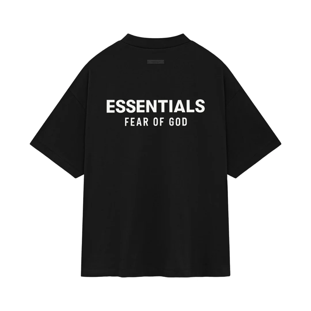 FEAR OF GOD ESSENTIALS Jersey Crewneck T-Shirt - Black (Holiday 2024) - Image 2