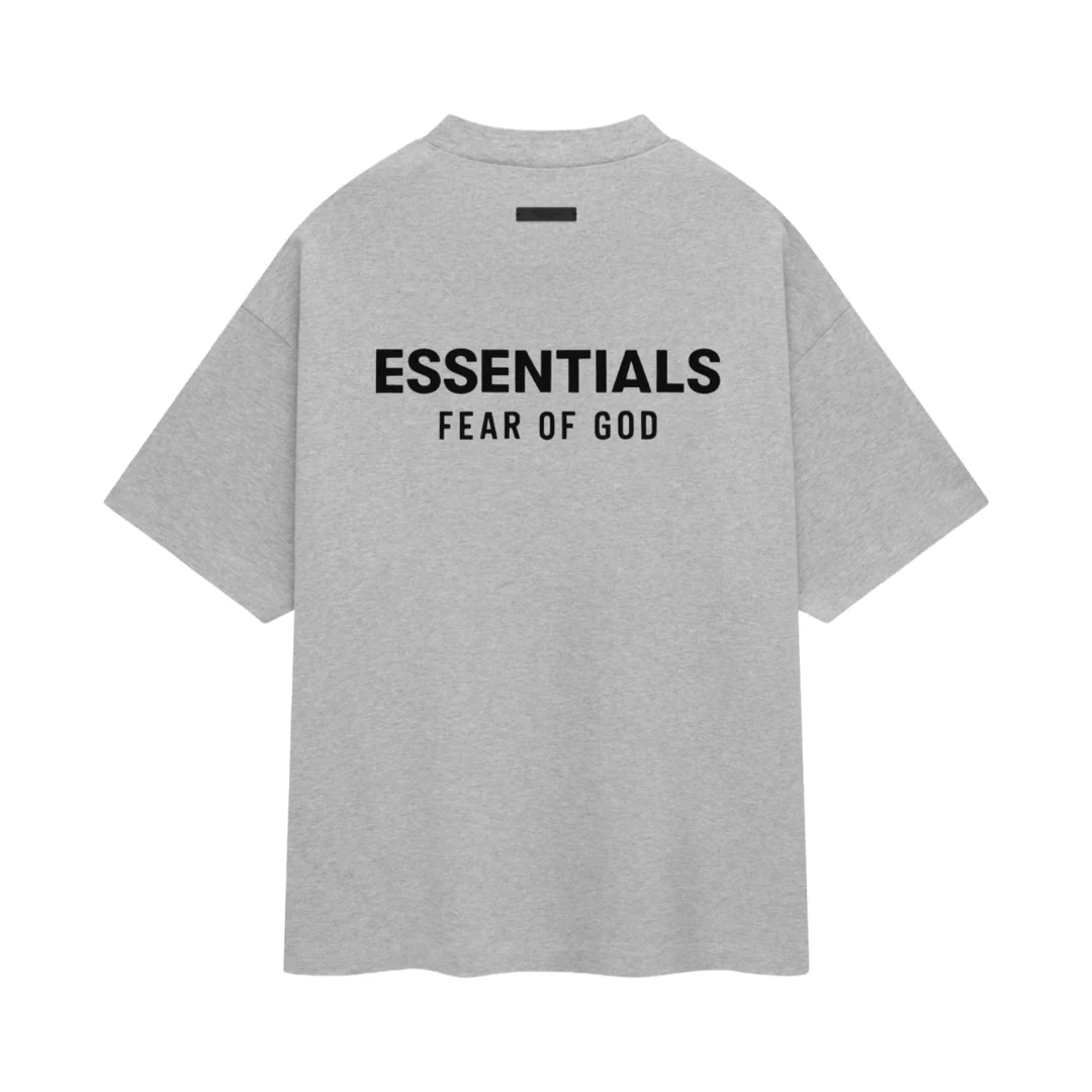 FEAR OF GOD ESSENTIALS Jersey Crewneck T-Shirt - Light Heather Grey (Holiday 2024) - Image 2