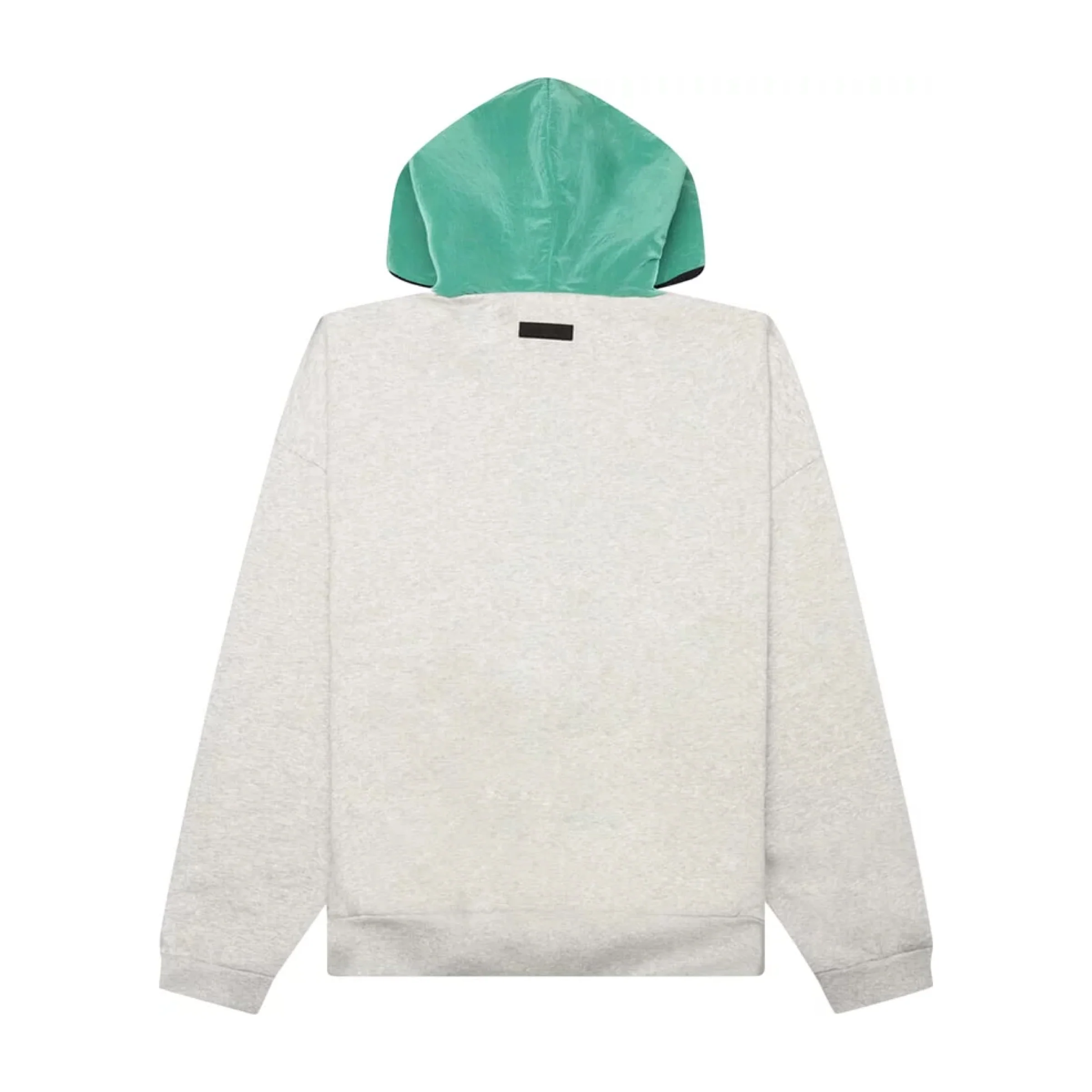 FEAR OF GOD ESSENTIALS Nylon Fleece Hoodie - Light Heather Grey/Mint Leaf (SS24) - Image 2