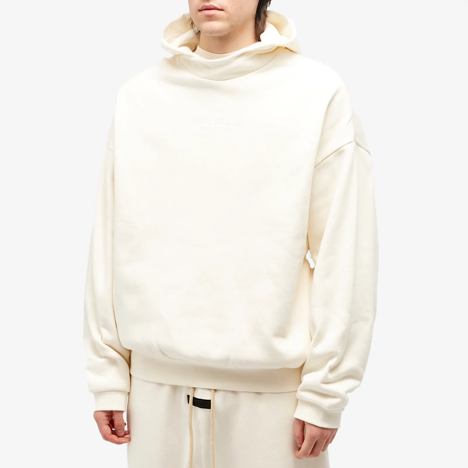 FEAR OF GOD ESSENTIALS Pull-Over Hoodie - Cloud Dancer (FW23) - Image 3