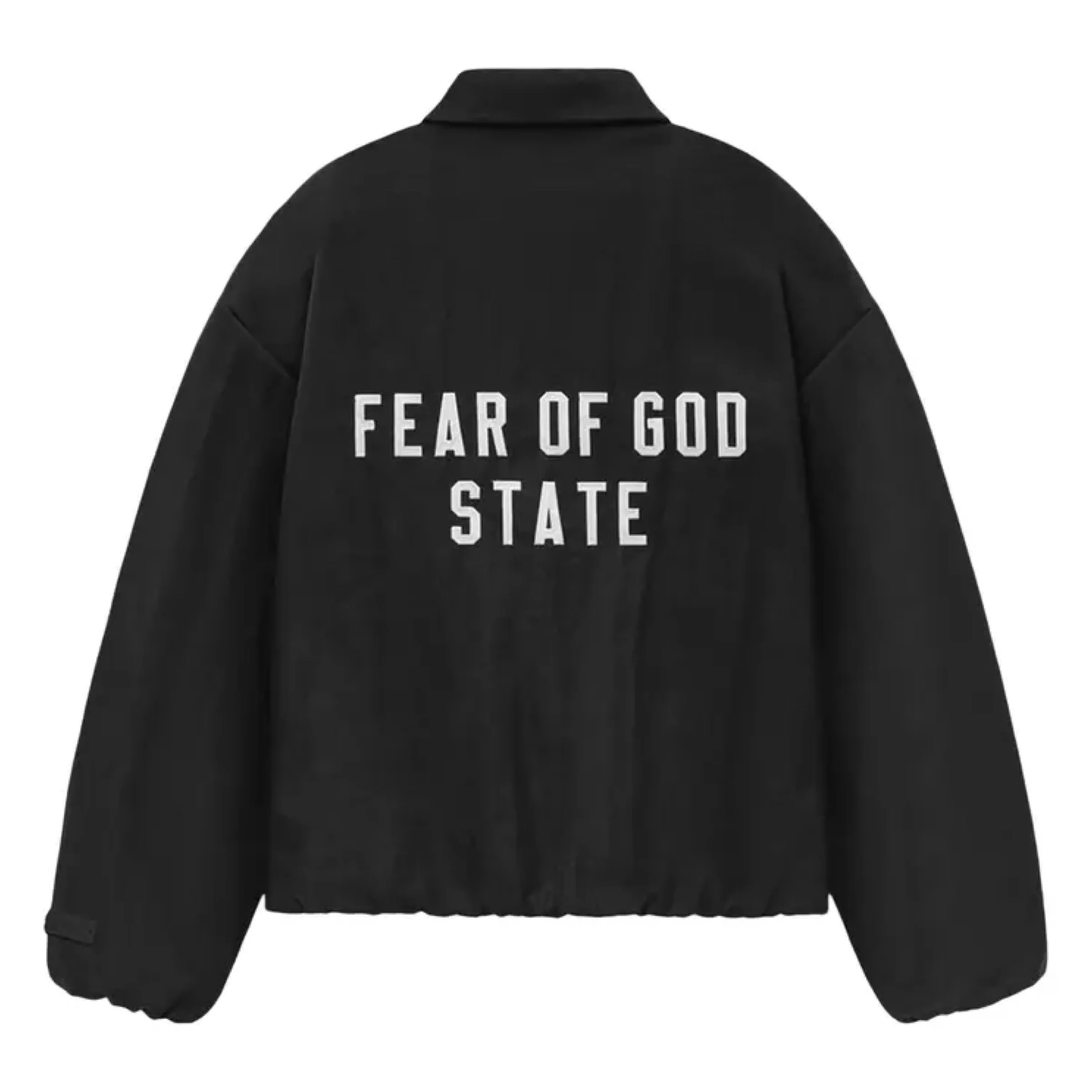 FEAR OF GOD ESSENTIALS Textured Nylon Trucker Jacket - Black (FW24) - Image 2