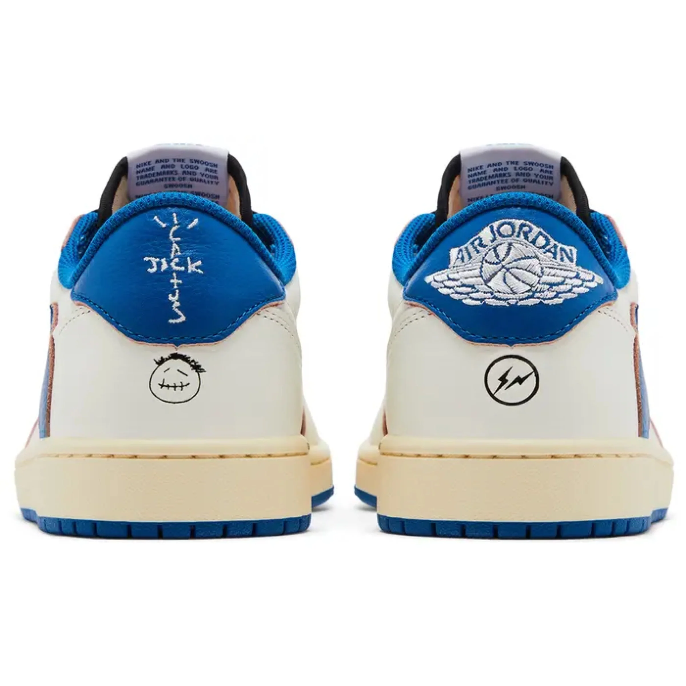 Fragment Design x Travis Scott x Air Jordan 1 Low OG SP 'Sail Military Blue' - Image 4