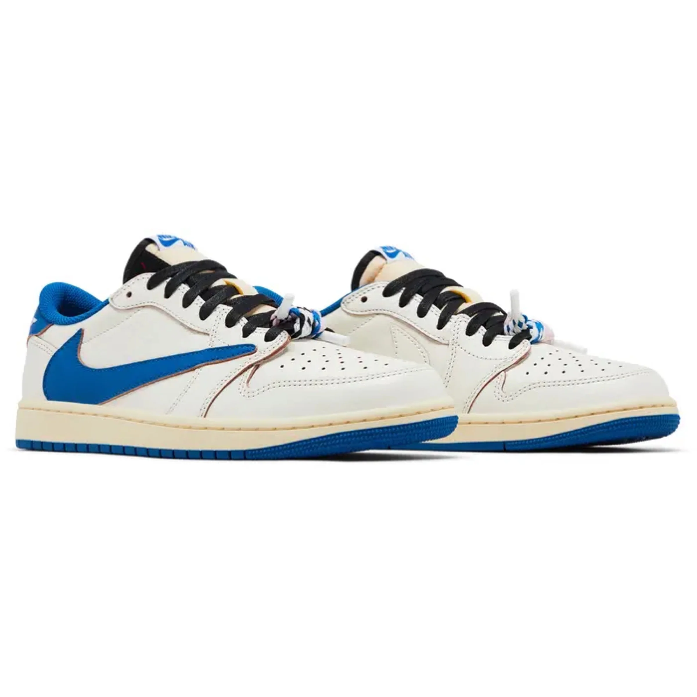Fragment Design x Travis Scott x Air Jordan 1 Low OG SP 'Sail Military Blue' - Image 5