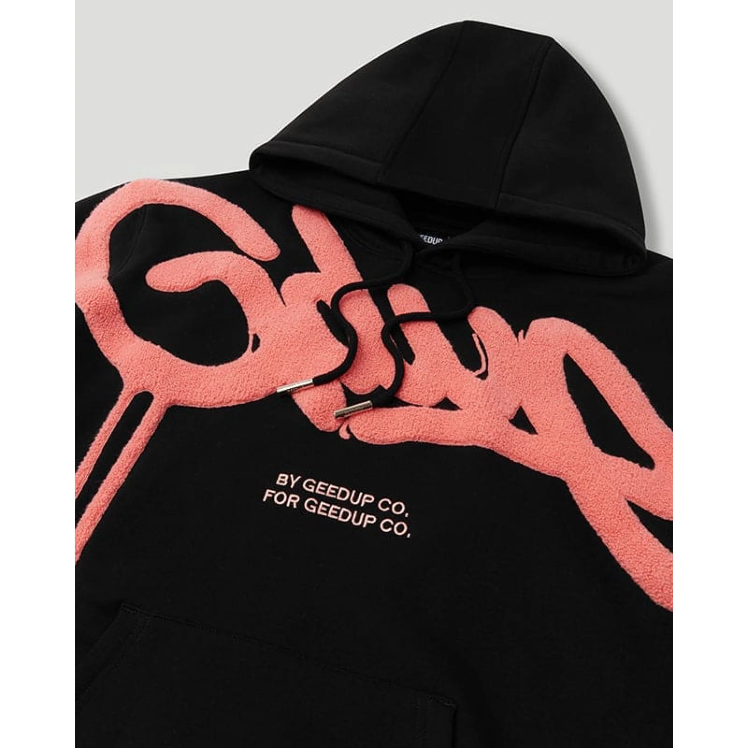 GEEDUP Handstyle Hoodie - Black/Peach - Image 2