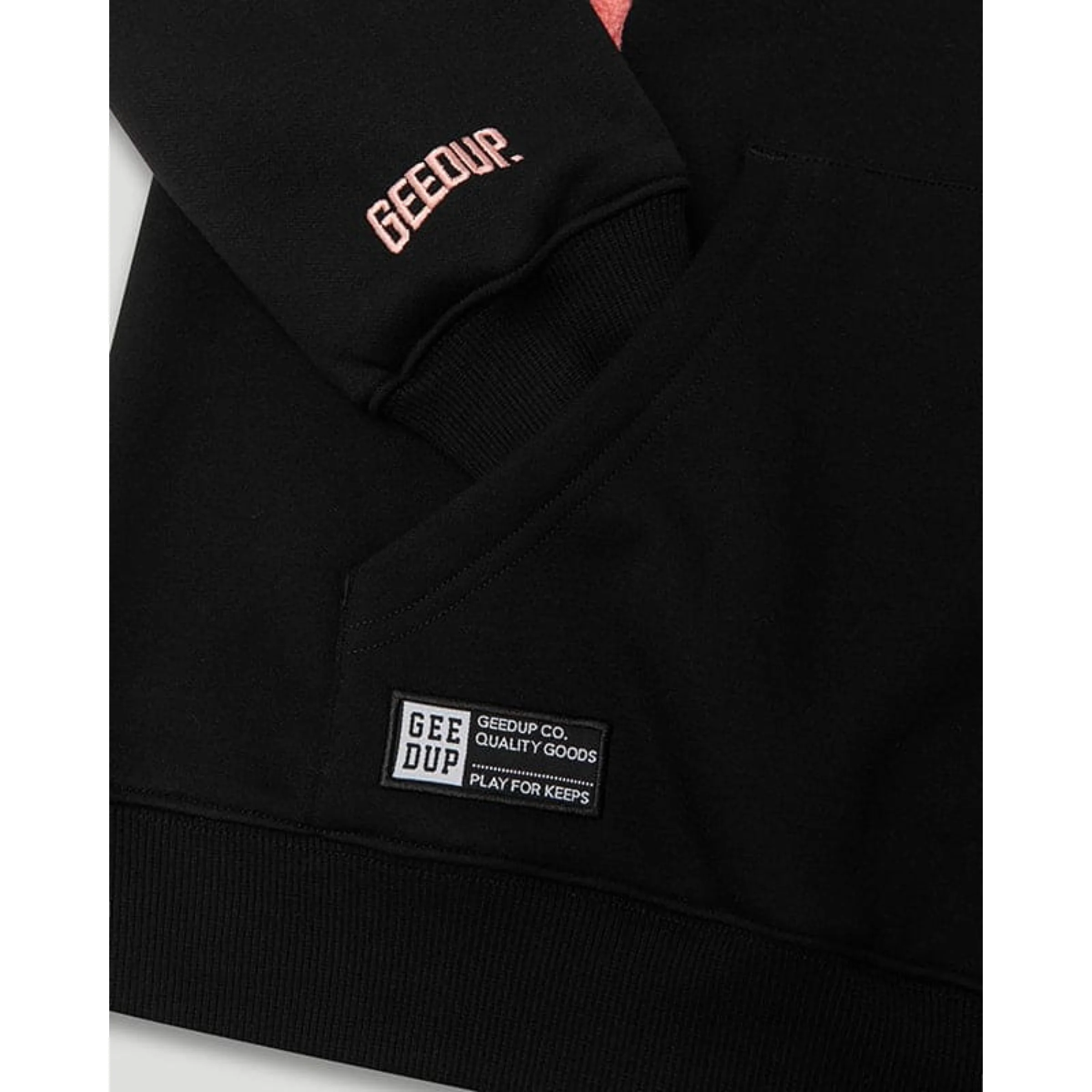 GEEDUP Handstyle Hoodie - Black/Peach - Image 4