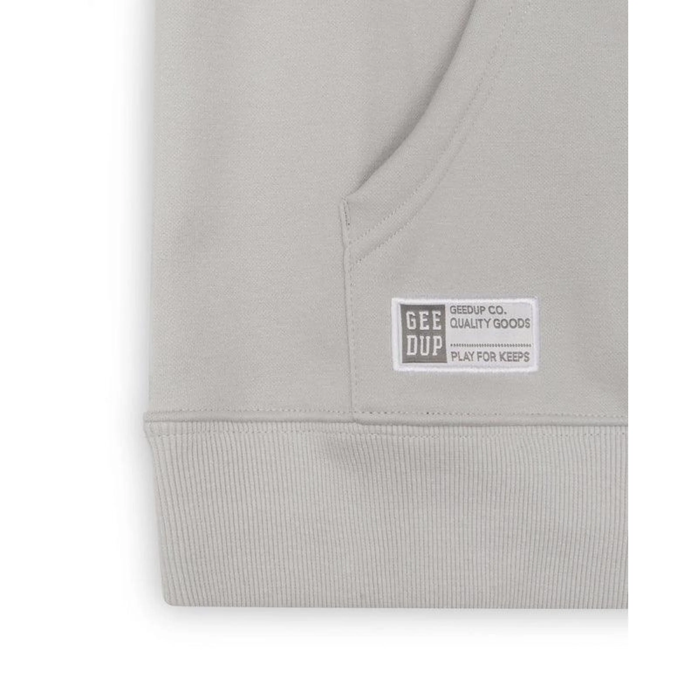 GEEDUP Handstyle Hoodie - Pastel Grey/White - Image 3