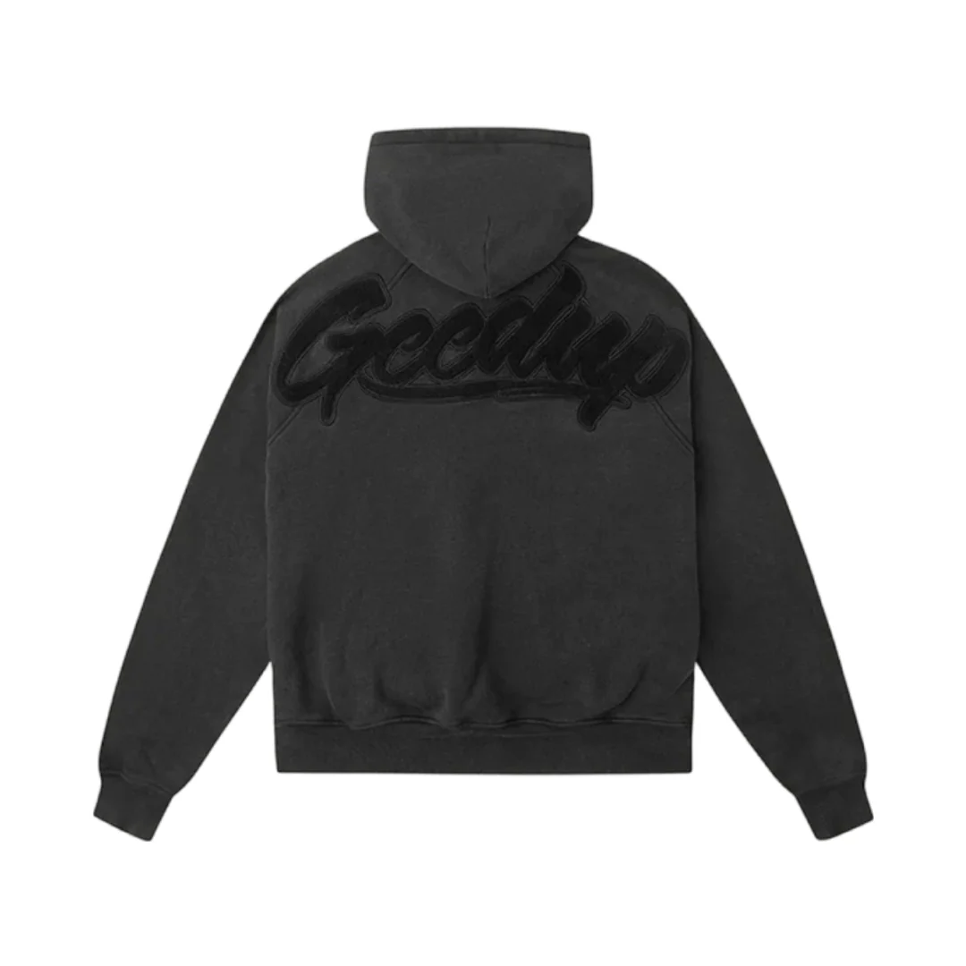 GEEDUP OS Script Hoodie - Vintage Washed Black - Image 2