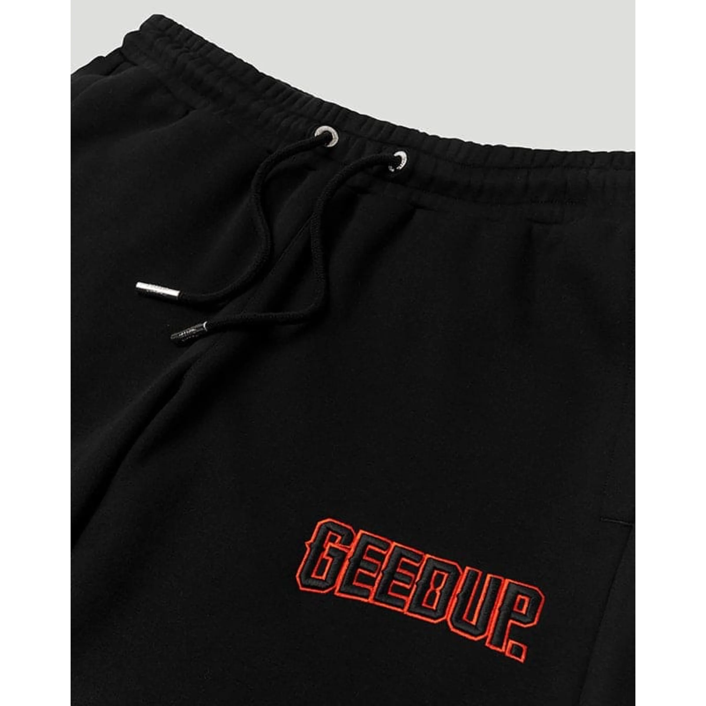 GEEDUP PFK EMB Shorts - Black/Black Orange - Image 2