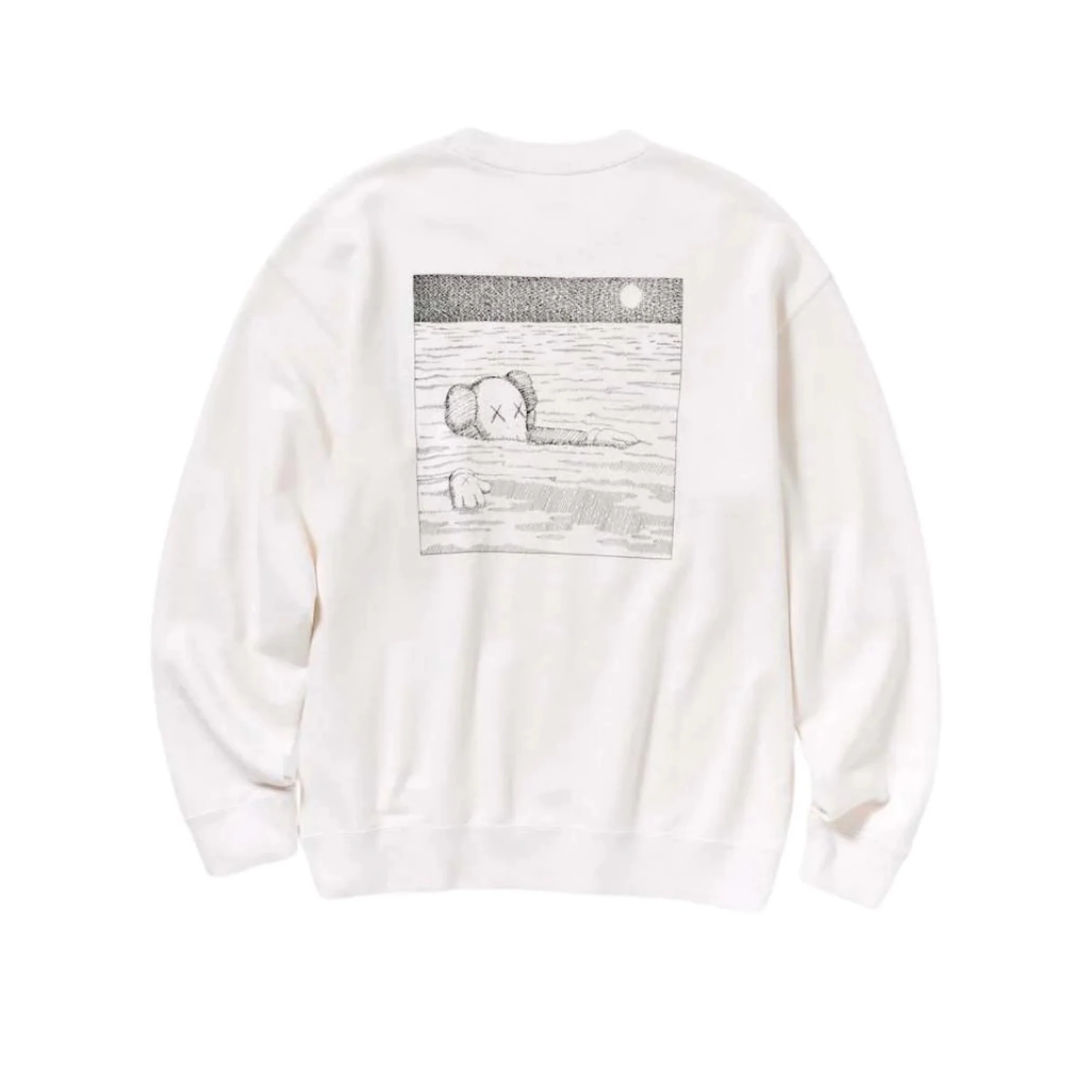 KAWS x Uniqlo L/S Sweatshirt - White - Image 2