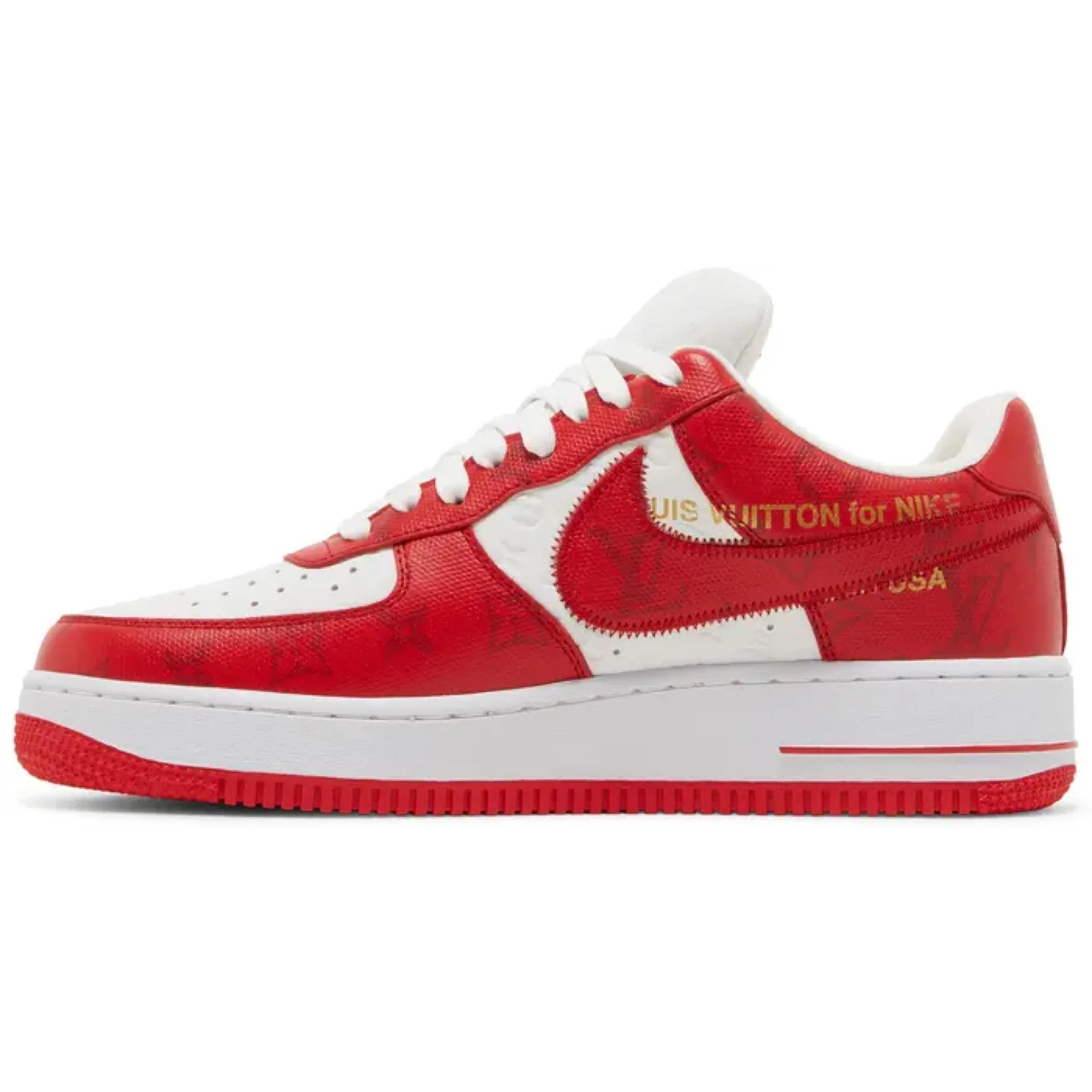 Louis Vuitton x Nike Air Force 1 Low By Virgil Abloh 'White Red' - Image 2