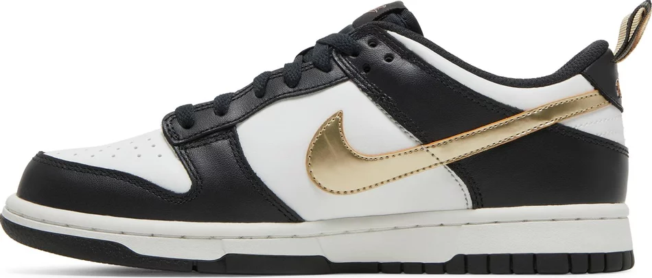 Nike Dunk Low 'Black White Metallic' (GS) - Image 2