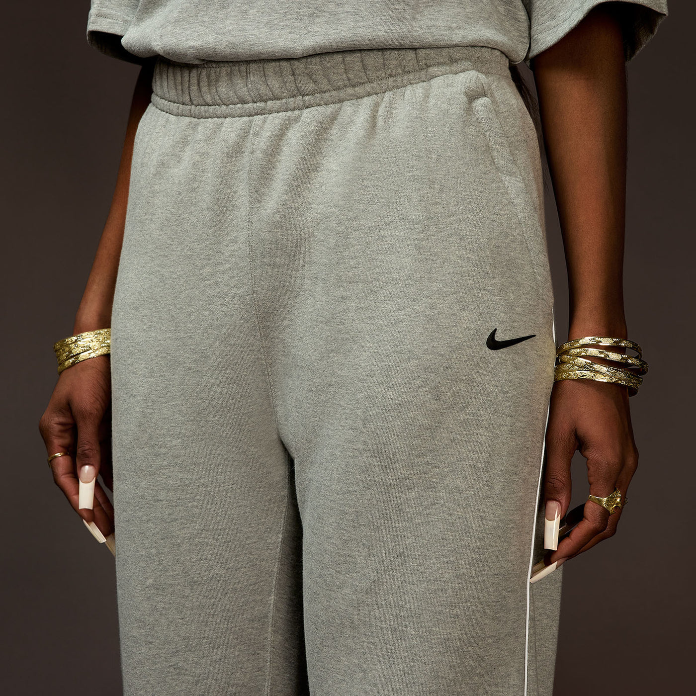 Nike x NOCTA Fleece CS Open Hem Sweatpants - Dark Grey Heather - Image 4