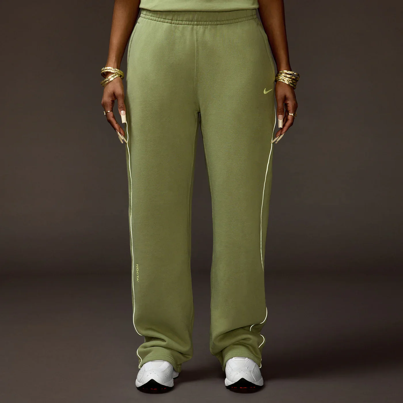 Nike x NOCTA Fleece CS Open Hem Sweatpants - Oil Green - Image 3
