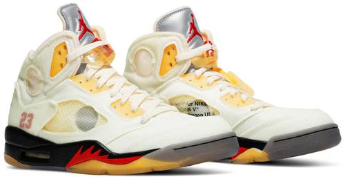 Off-White x Nike Air Jordan 5 'Sail' - Image 5