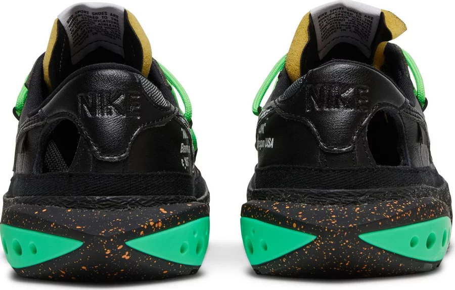 Off-White x Nike Blazer Low 'Black Electro Green' - Image 4