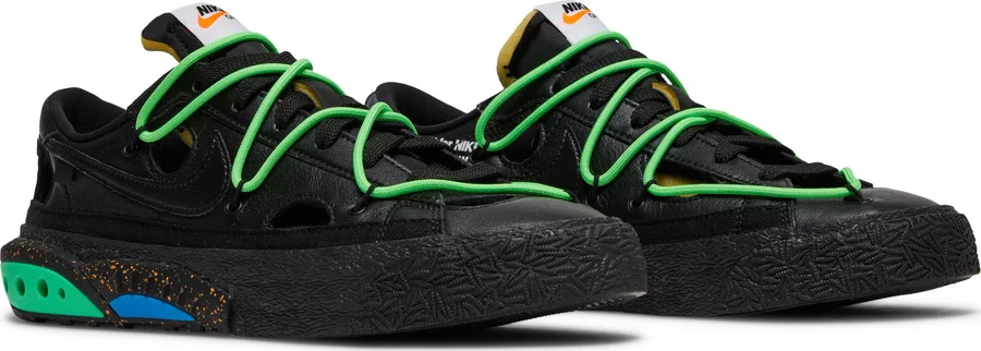 Off-White x Nike Blazer Low 'Black Electro Green' - Image 5