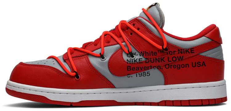 Off-White x Nike Dunk Low 'University Red' - Image 3