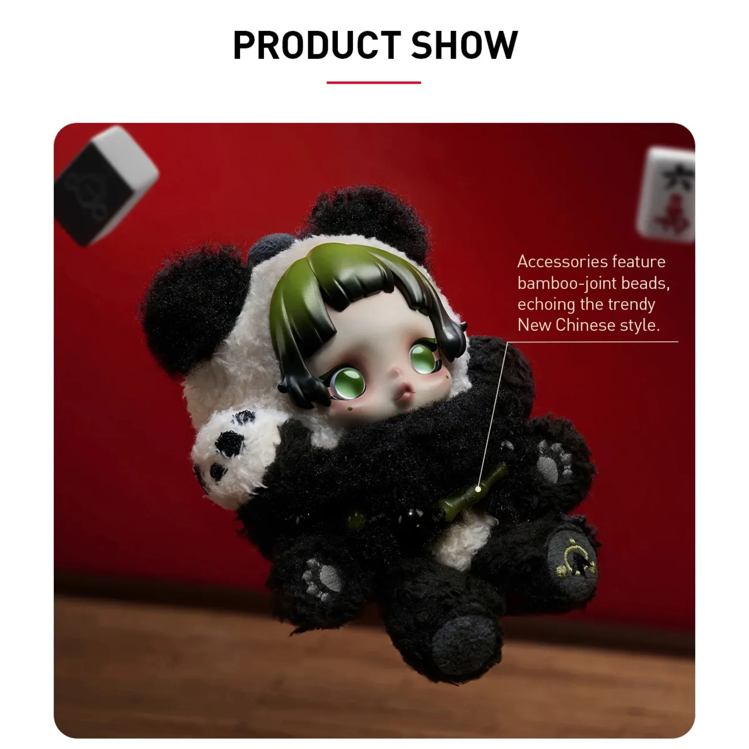 Pop Mart SKULLPANDA Lazy Panda Plush Doll Pendant - Image 3