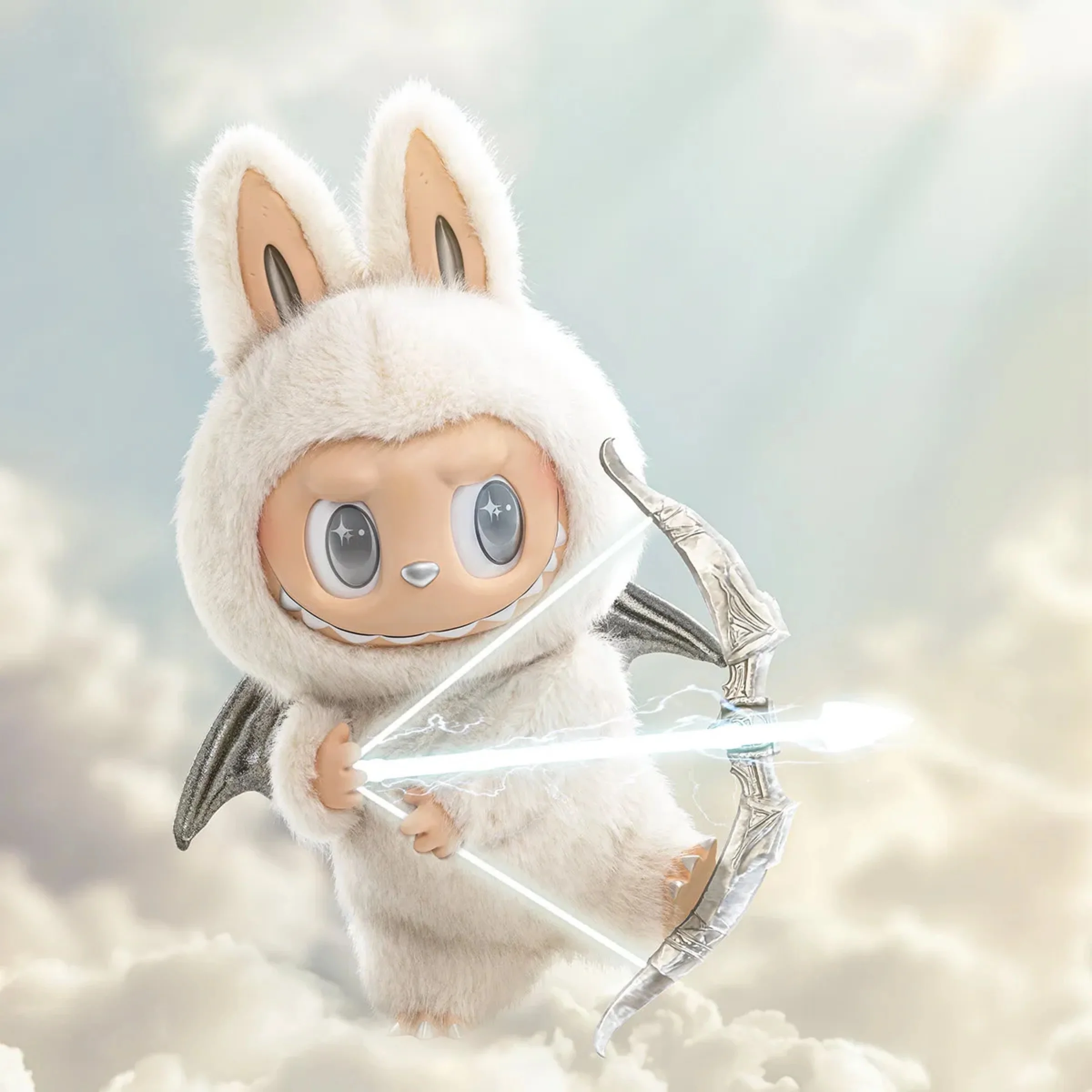 Pop Mart The Monsters Labubu Zimomo Angel in Clouds Figure (w/ Tote Bag) - Image 5