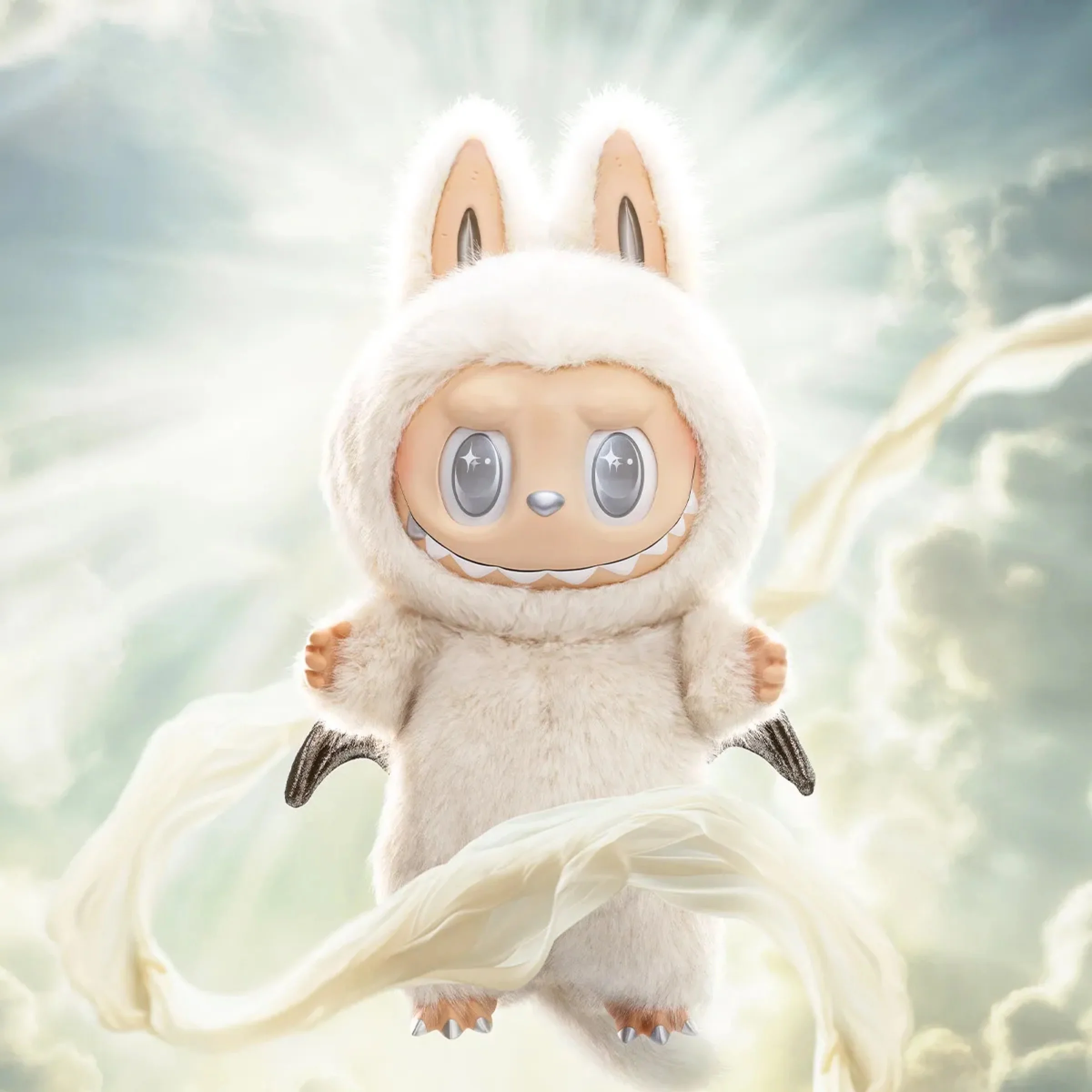 Pop Mart The Monsters Labubu Zimomo Angel in Clouds Figure (w/ Tote Bag) - Image 6
