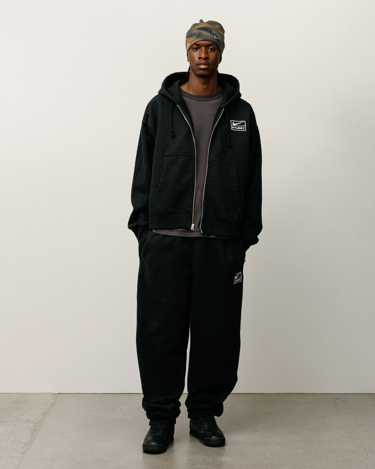 Stussy x Nike Fleece Pant - Black (FW25) - Image 3