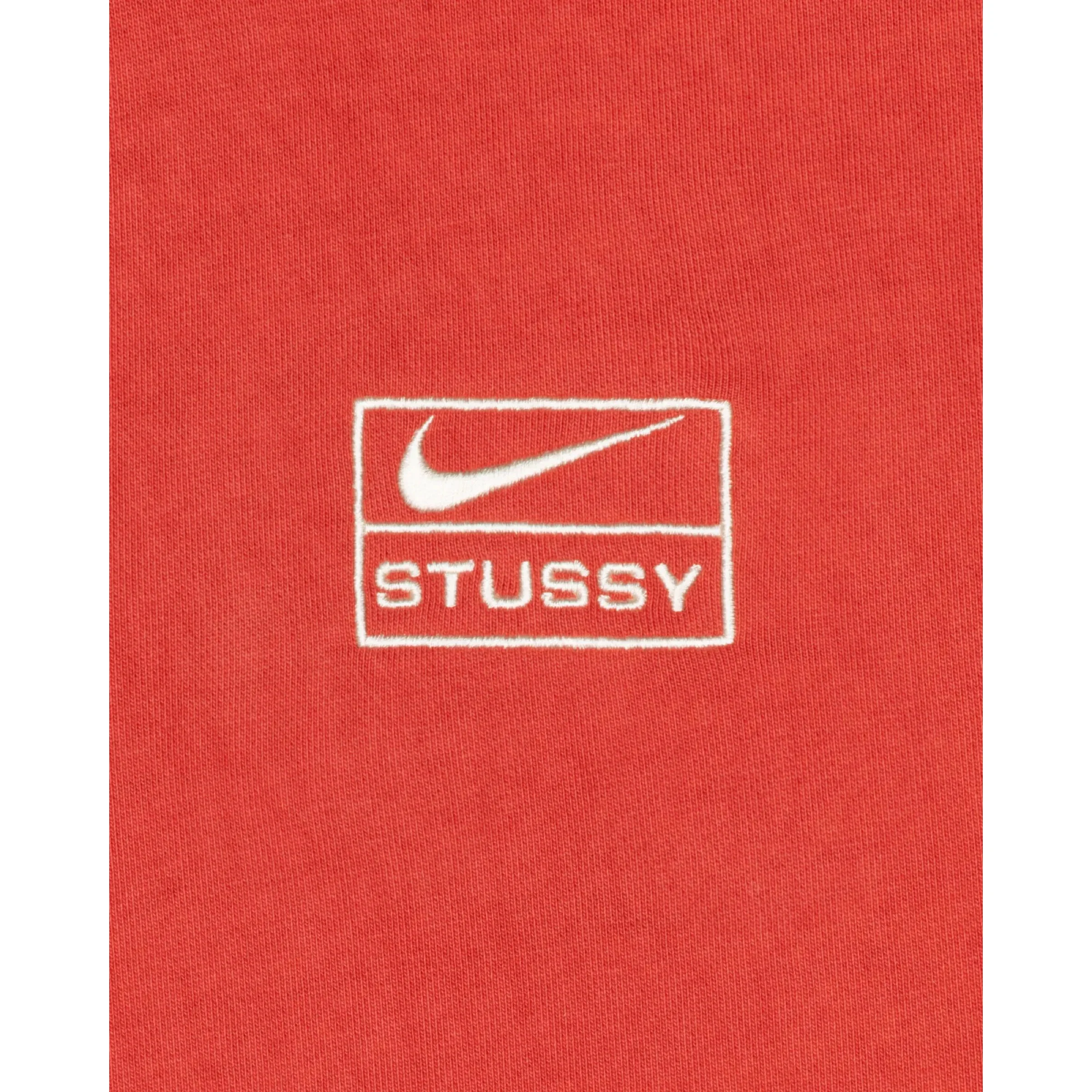 Stussy x Nike Pigment Dyed Fleece Zip Hoodie - Habanero Red - Image 3