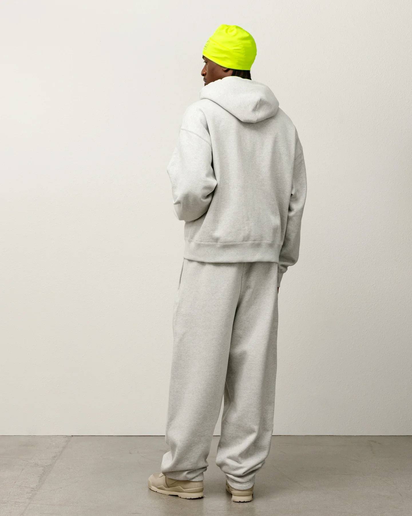 Stussy x Nike Stone Washed Fleece Zip Hoodie - Grey Heather (FW25) - Image 4