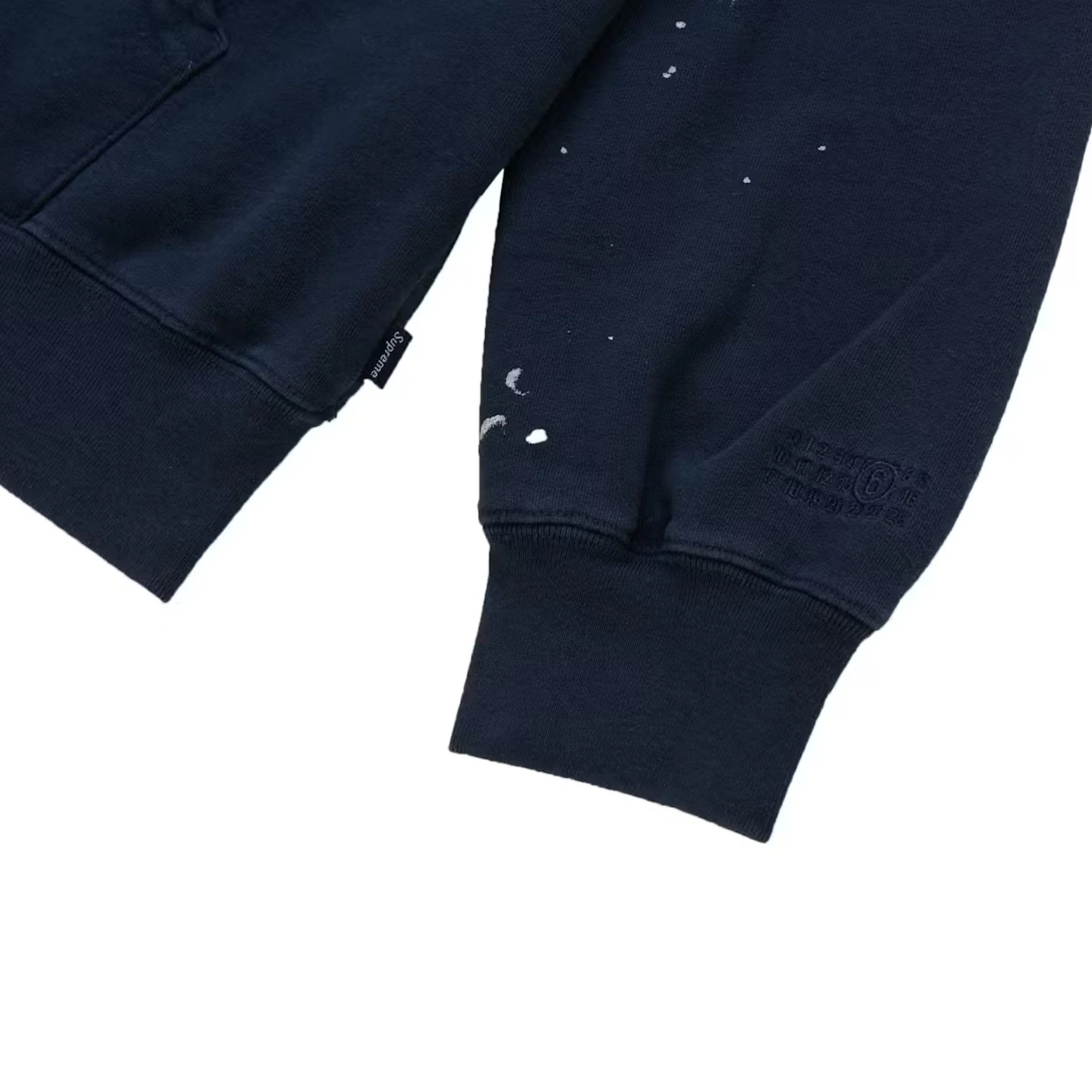 Supreme MM6 Maison Margiela Box Logo Zip Up Hoodie - Navy - Image 4