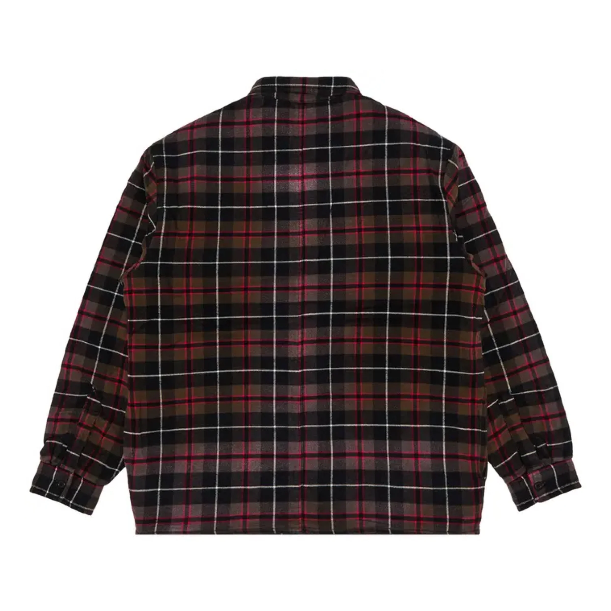 Supreme Quilted Plaid Shirt - Grey/Pink (FW24) - Image 2