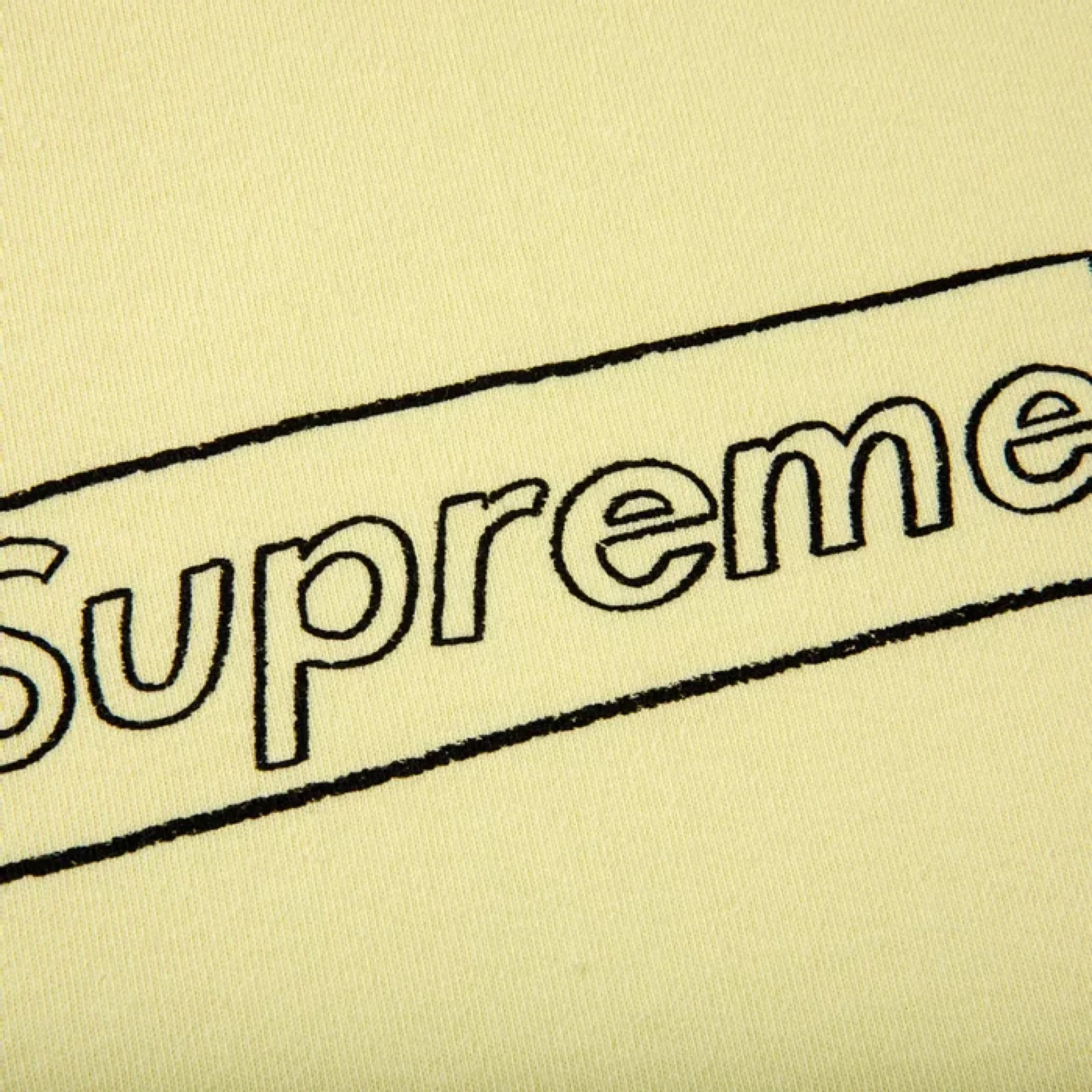 Supreme x KAWS Chalk Logo Tee - Pale Yellow (SS21) - Image 2
