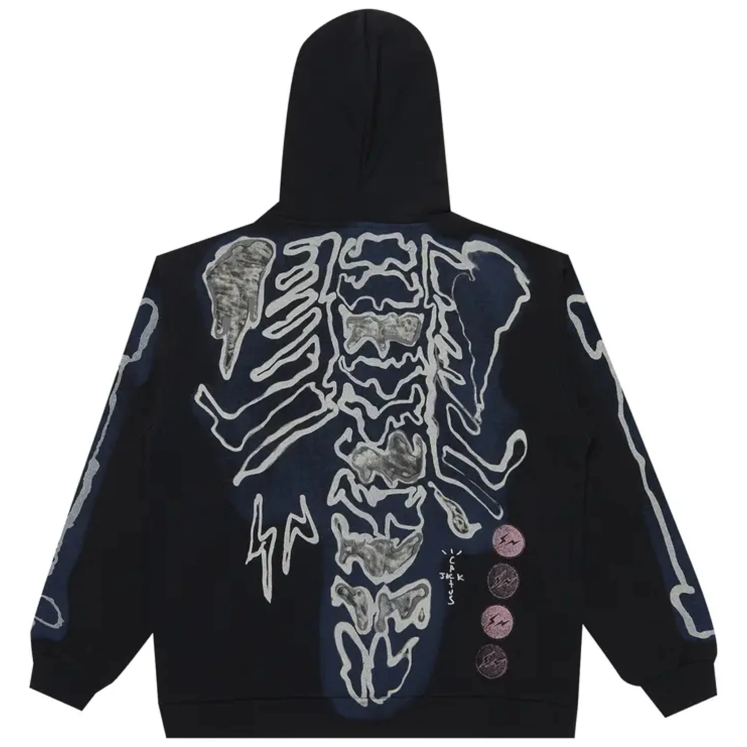 Travis Scott Cactus Jack For Fragment Skeleton Graffiti Full Zip Hoodie - Image 2