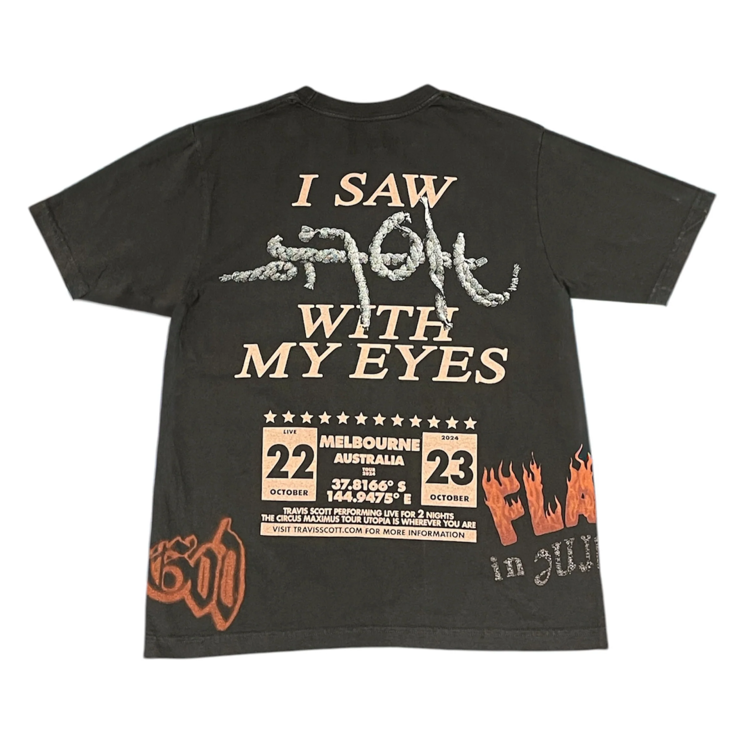 TRAVIS SCOTT - UTOPIA IS IN MELBOURNE TOUR TEE - BLACK - Image 2
