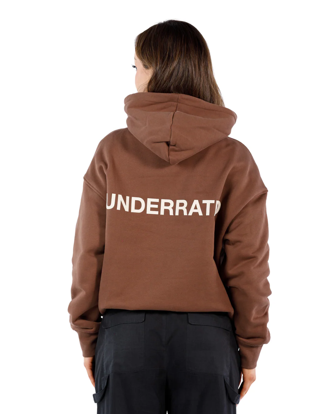 UNDERRATED Classic Logo Hoodie - Brown - Image 4