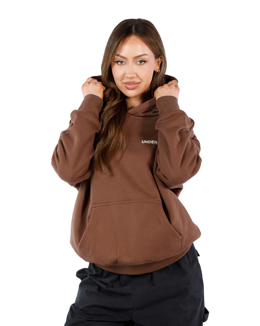 UNDERRATED Classic Logo Hoodie - Brown - Image 5