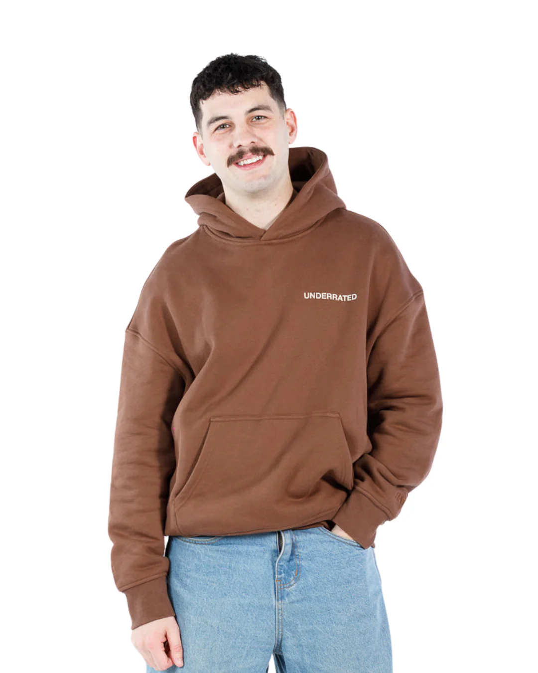 UNDERRATED Classic Logo Hoodie - Brown - Image 6