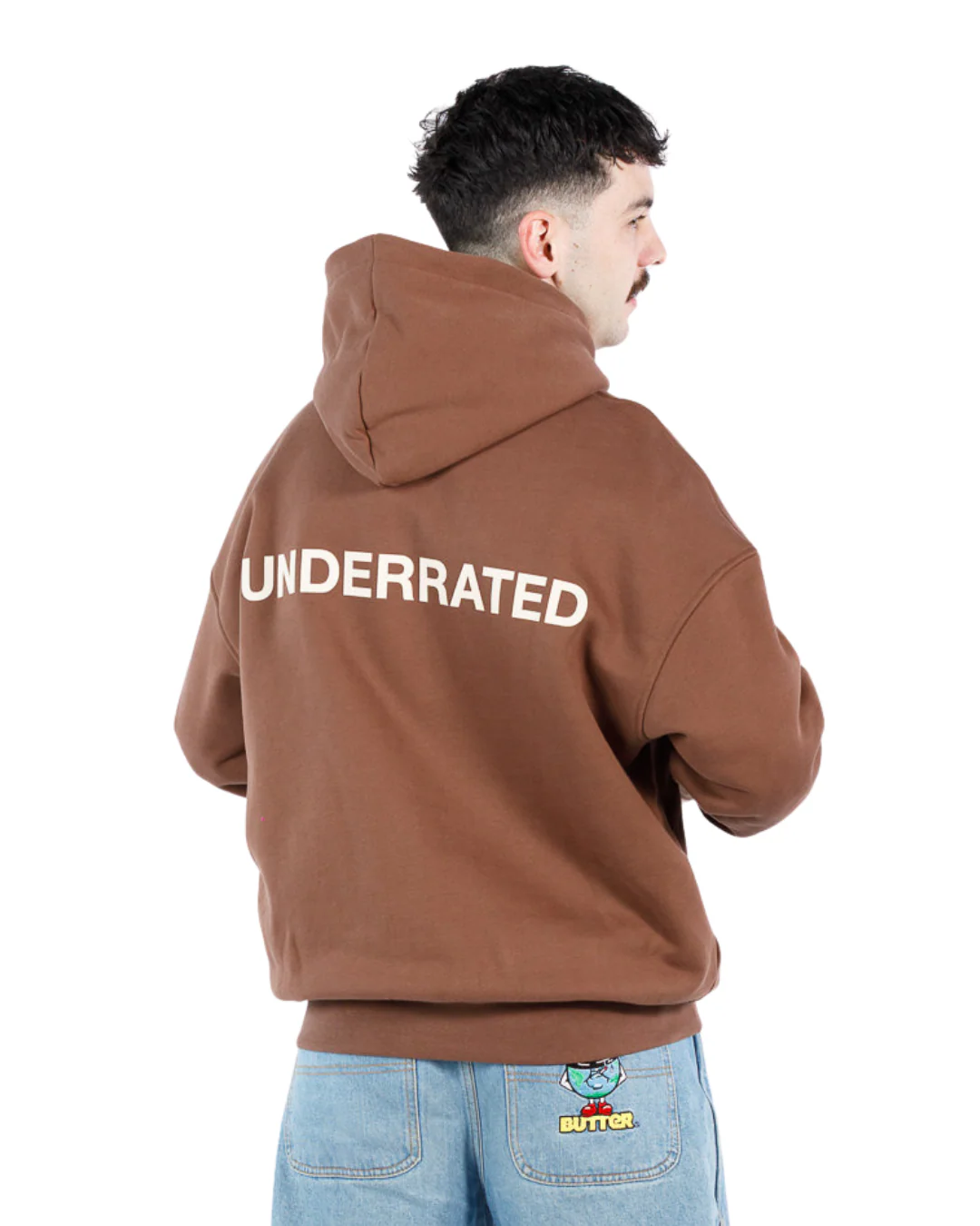 UNDERRATED Classic Logo Hoodie - Brown - Image 7