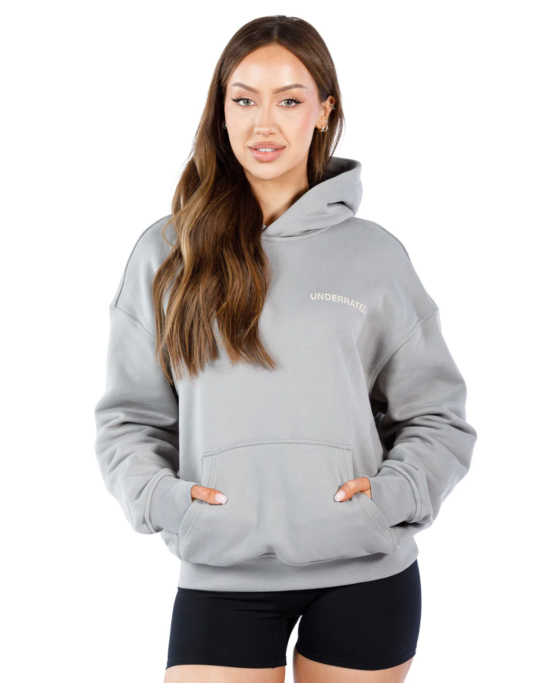 UNDERRATED Classic Logo Hoodie - Slate Grey - Image 9