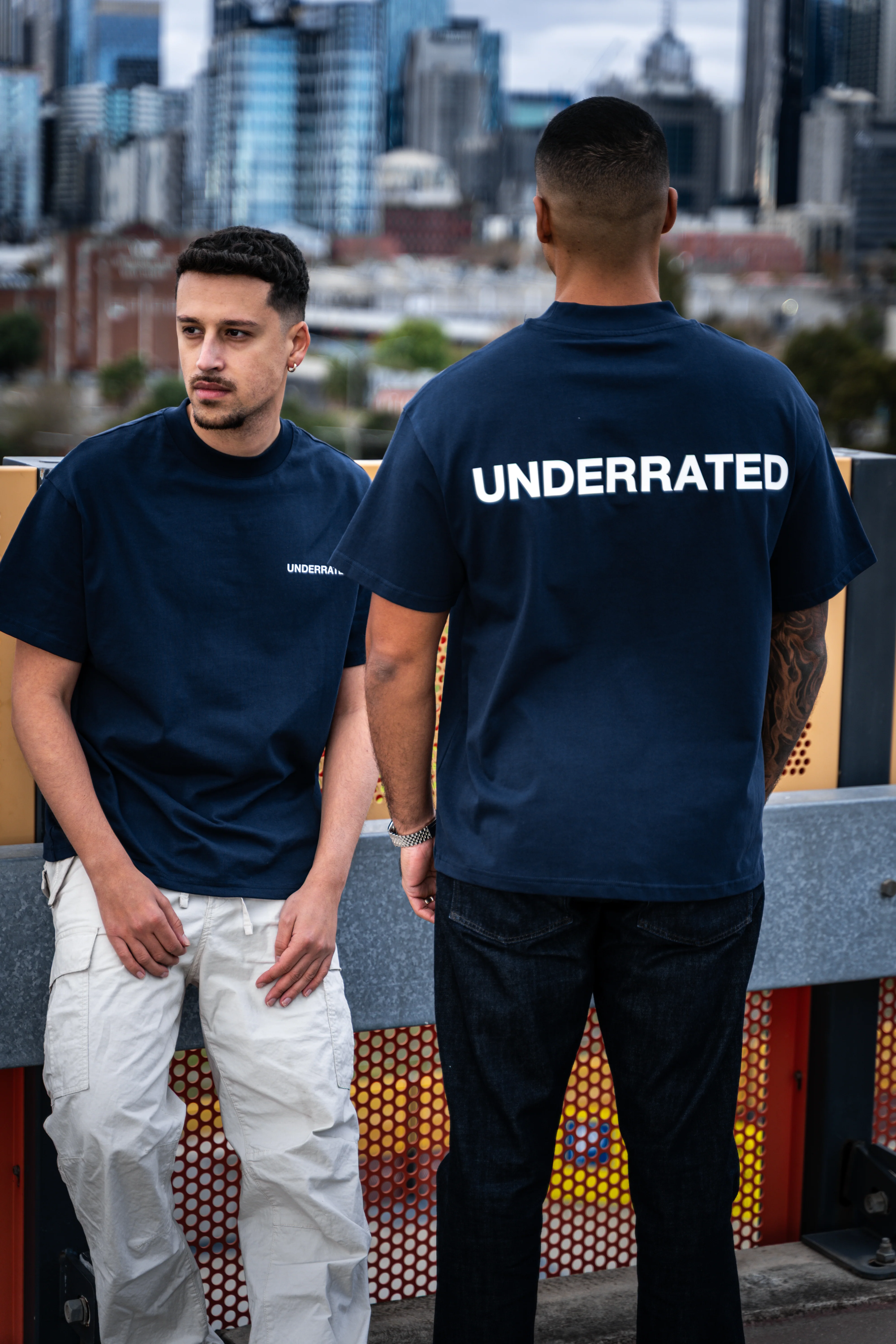 UNDERRATED Classic Logo T-Shirt - Navy - Image 4