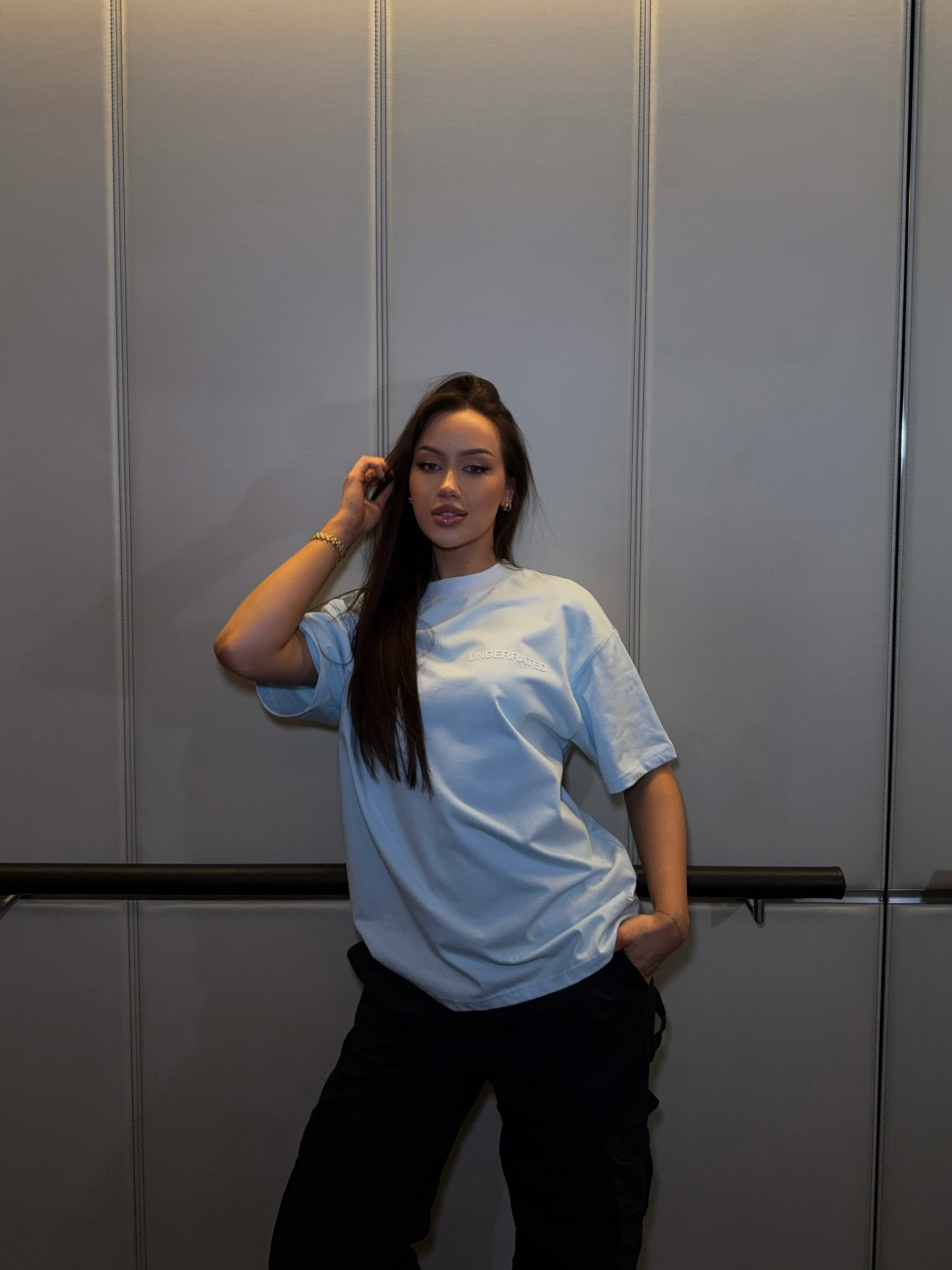 UNDERRATED Classic Logo T-Shirt - Sky Blue - Image 4