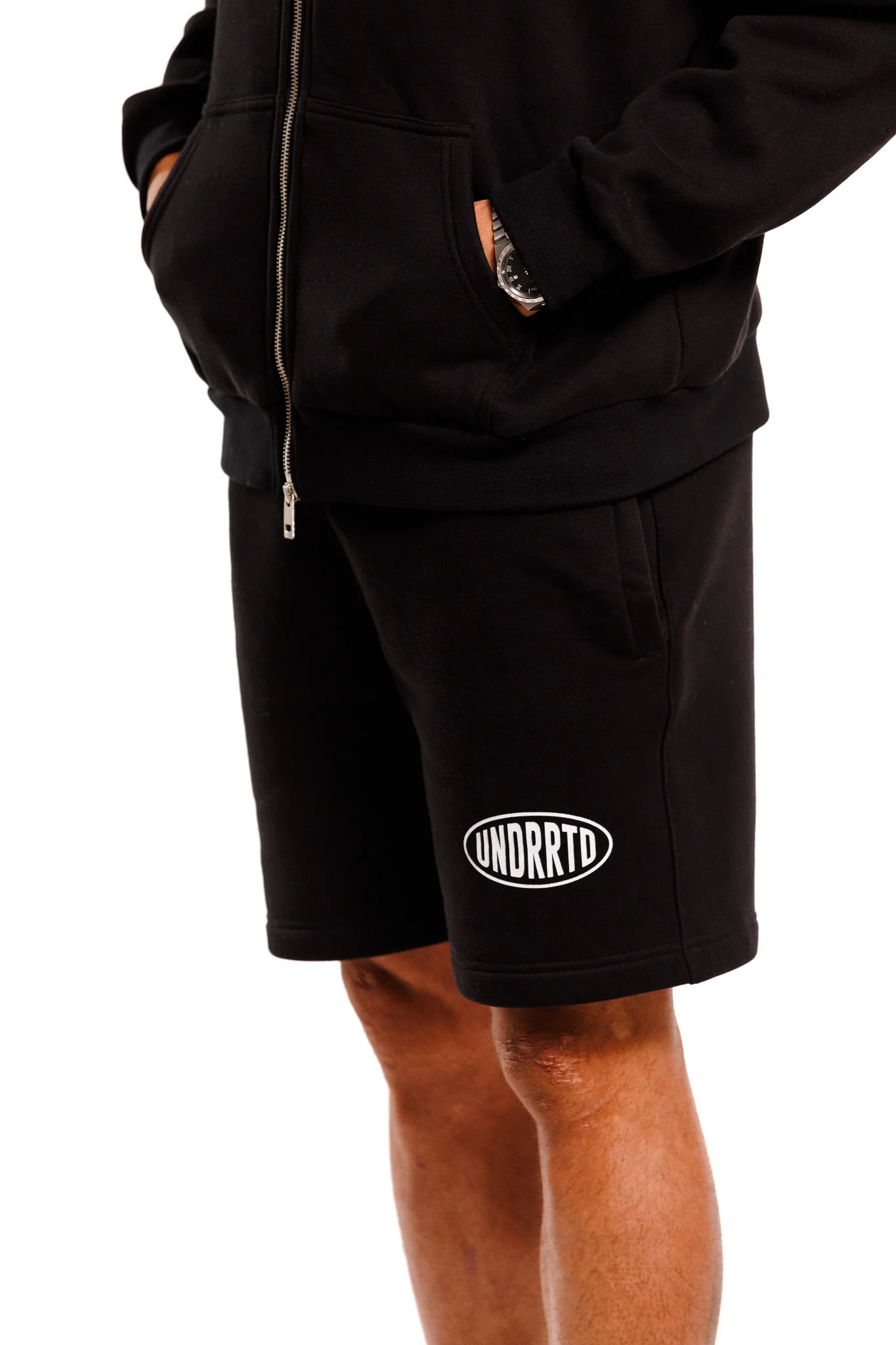 UNDERRATED Stamp Sweatshorts - Black - Image 2