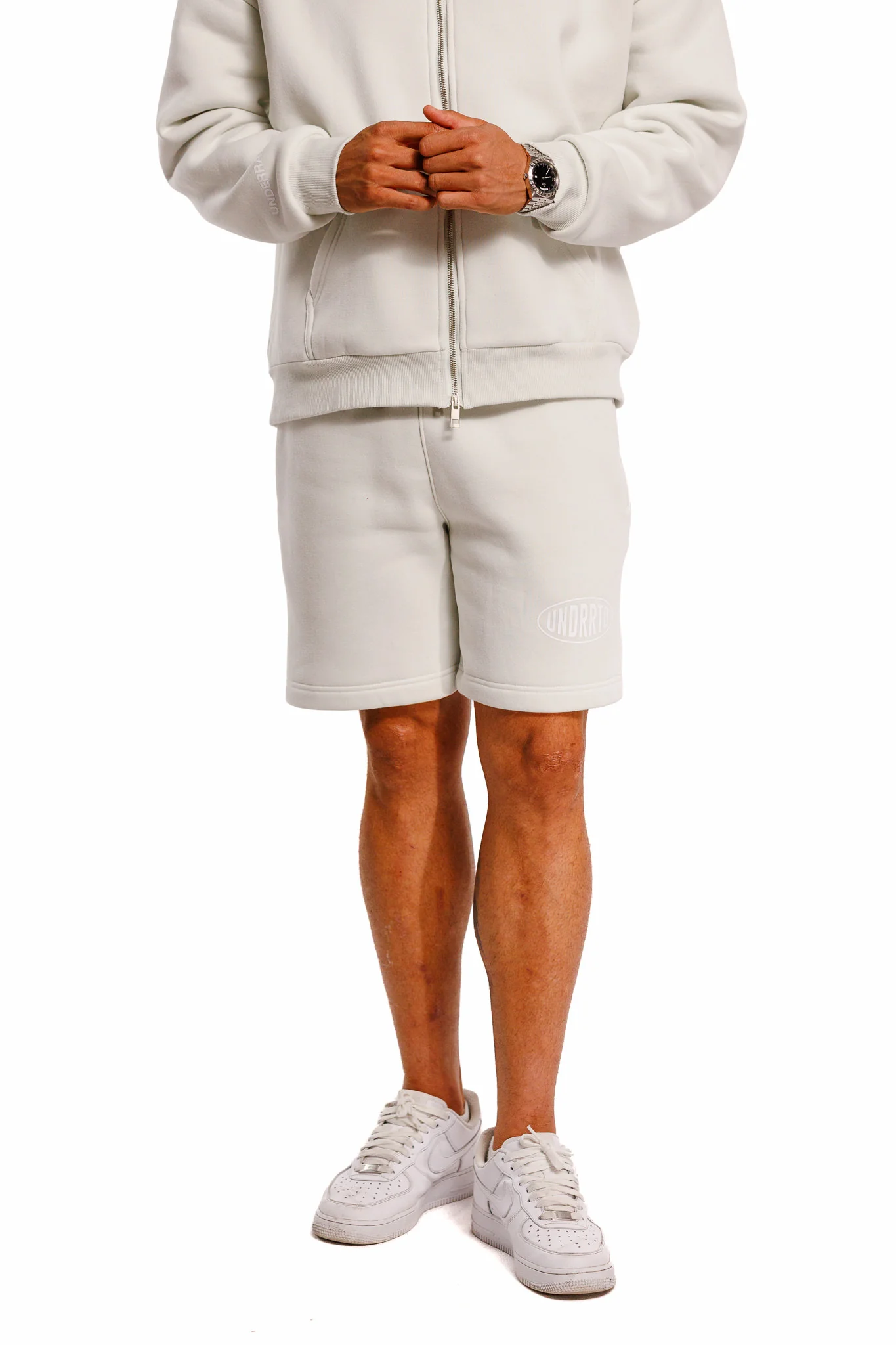 UNDERRATED Stamp Sweatshorts - Light Bone - Image 5